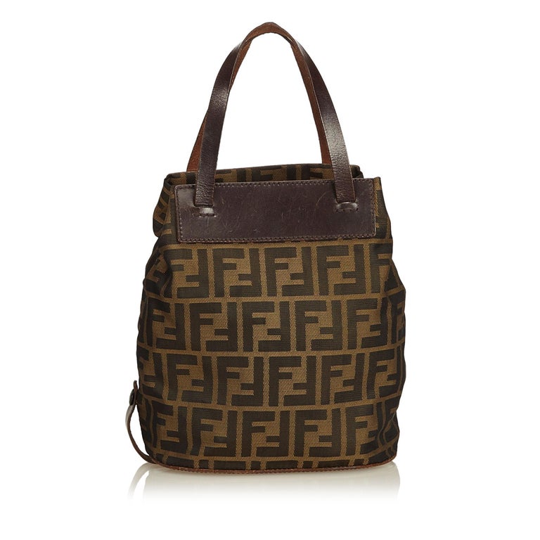 Fendi Zucca Print Logo Nylon Tote Bag For Sale at 1stdibs