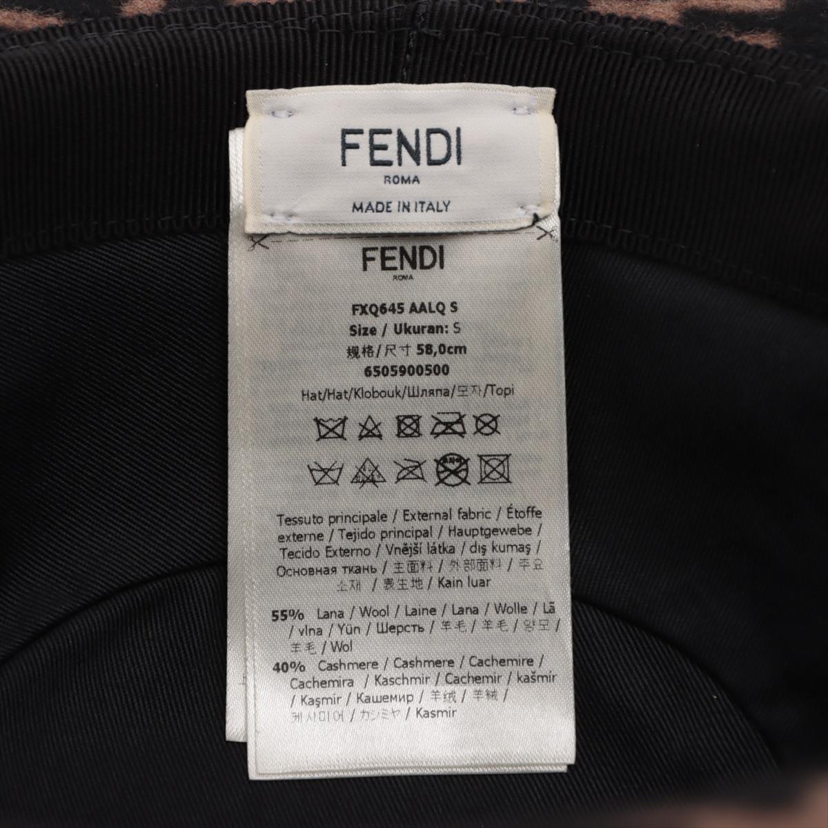 Fendi Zucca Ribbon Fedora Hat Brown 2