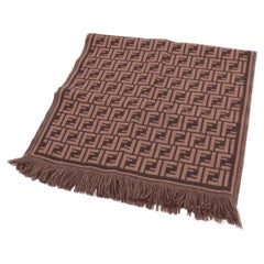 Fendi Zucca Wool Scarf Brown