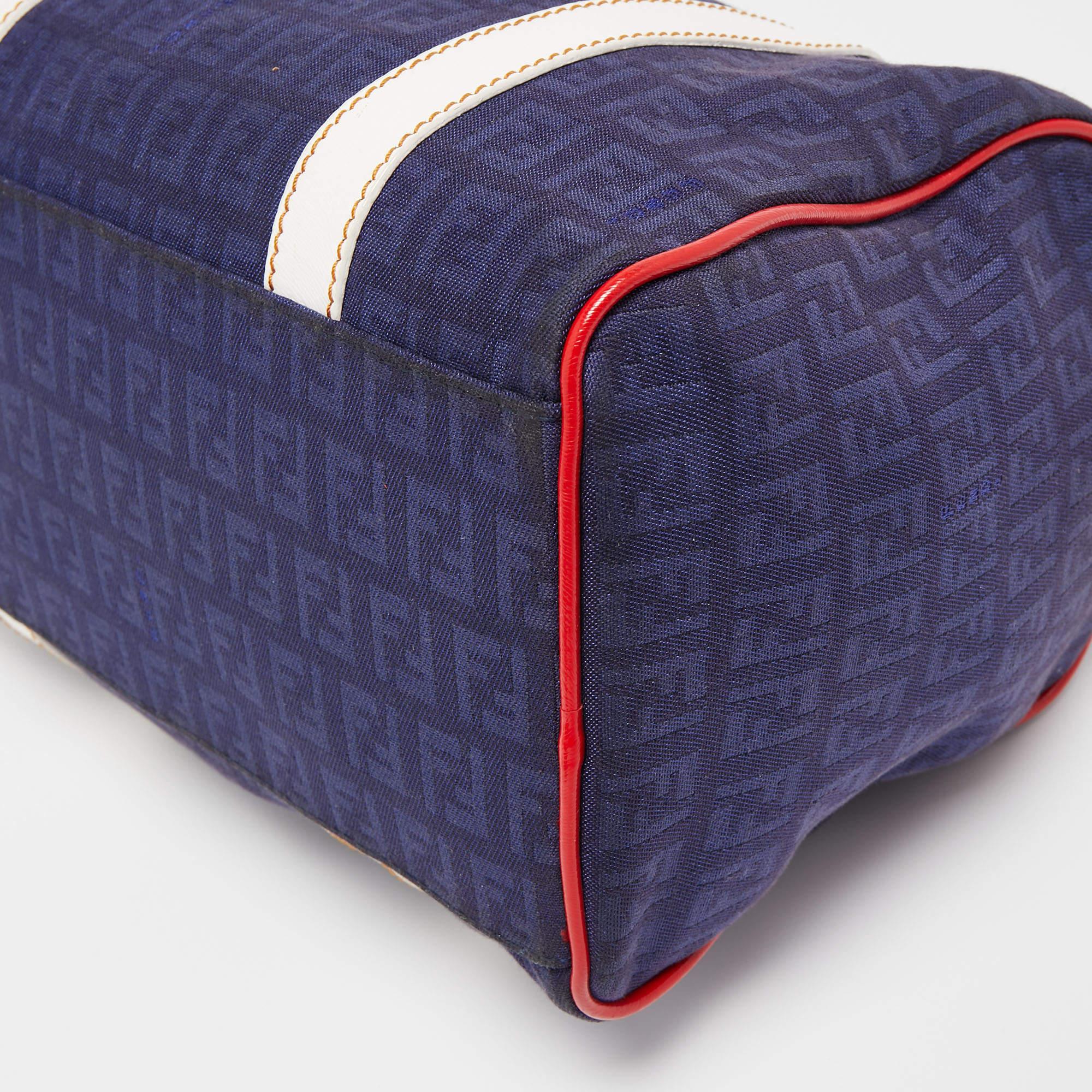 Donna Fendi Borsa Boston piccola Forever Bauletto in tela e vernice