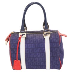 Fendi Borsa Boston piccola Forever Bauletto in tela e vernice