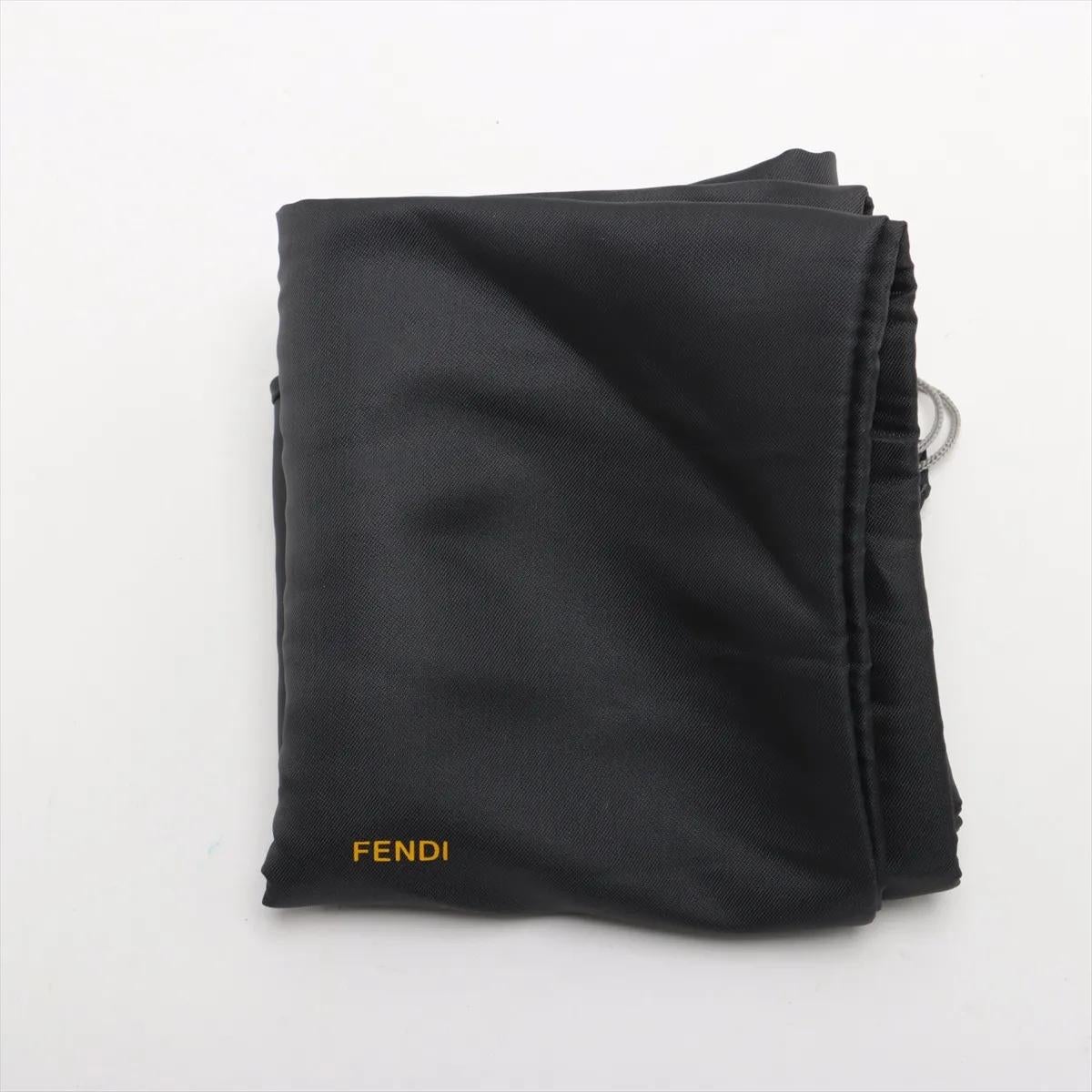Fendi Zucchino Canvas Leather Tote Bag Black x White in vendita 10