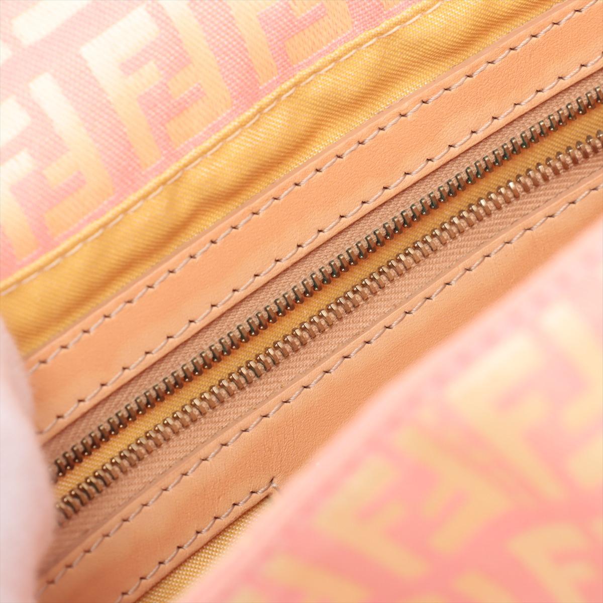 Fendi Zucchino Mamma Forever Canvas Baguette Bag Pink 10