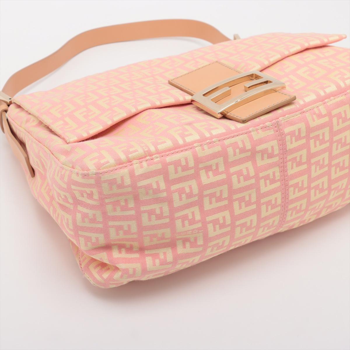 Women's Fendi Zucchino Mamma Forever Canvas Baguette Bag Pink