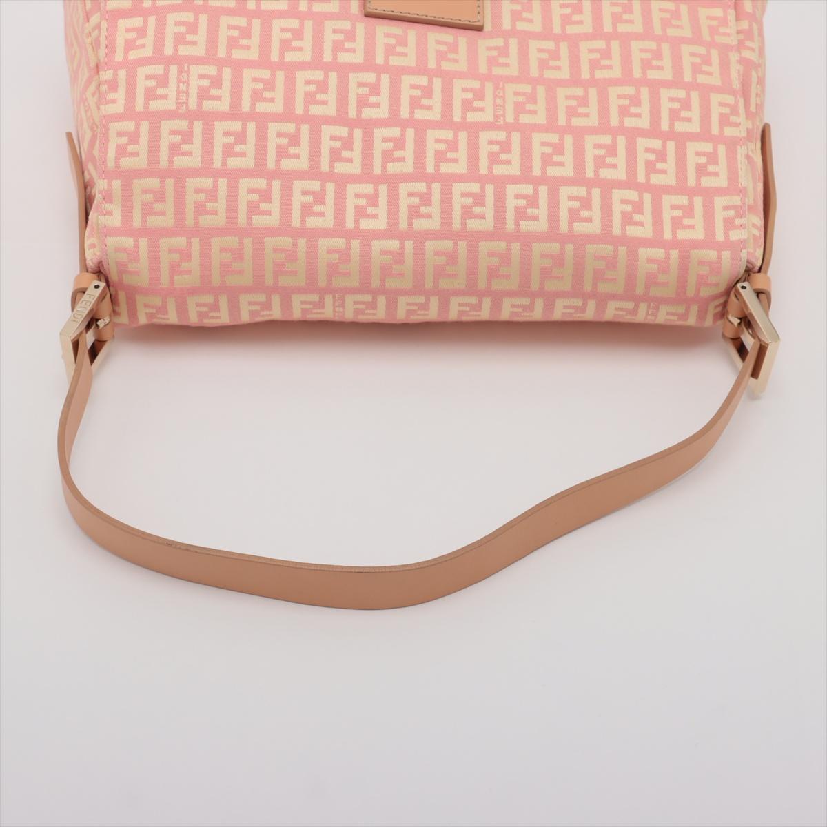 Fendi Zucchino Mamma Forever Canvas Baguette Bag Pink 1