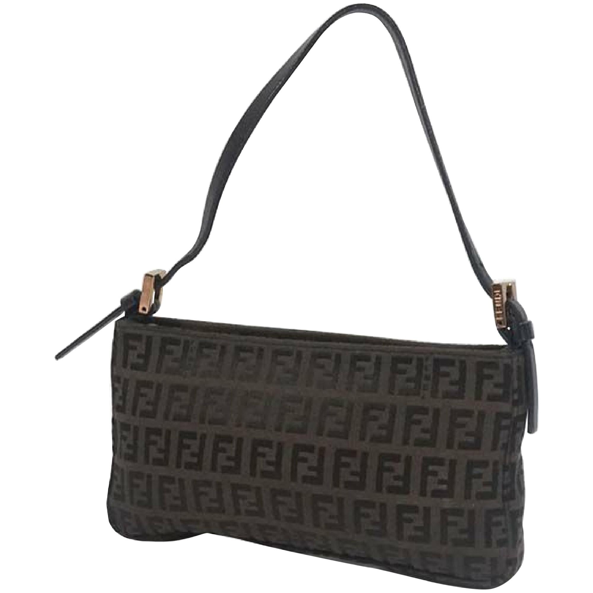 Fendi Vintage Pequin Pouch Coated Canvas Small at 1stDibs
