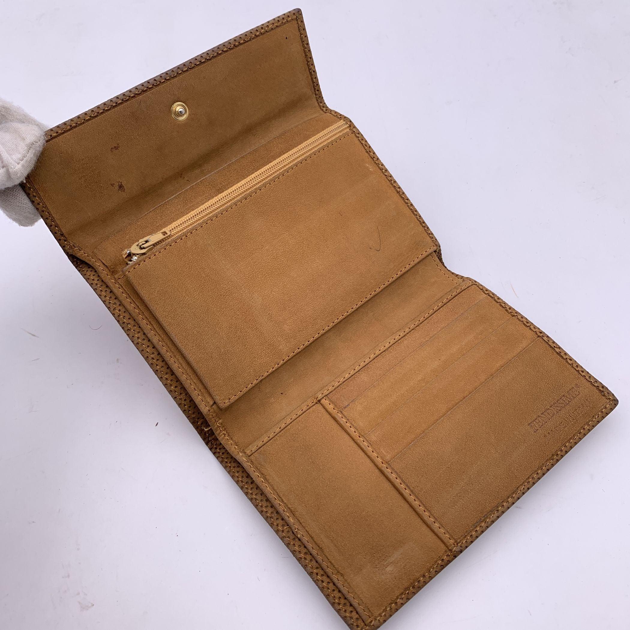 Women's Fendissime Fendi Vintage Beige Perforated Leather Wallet