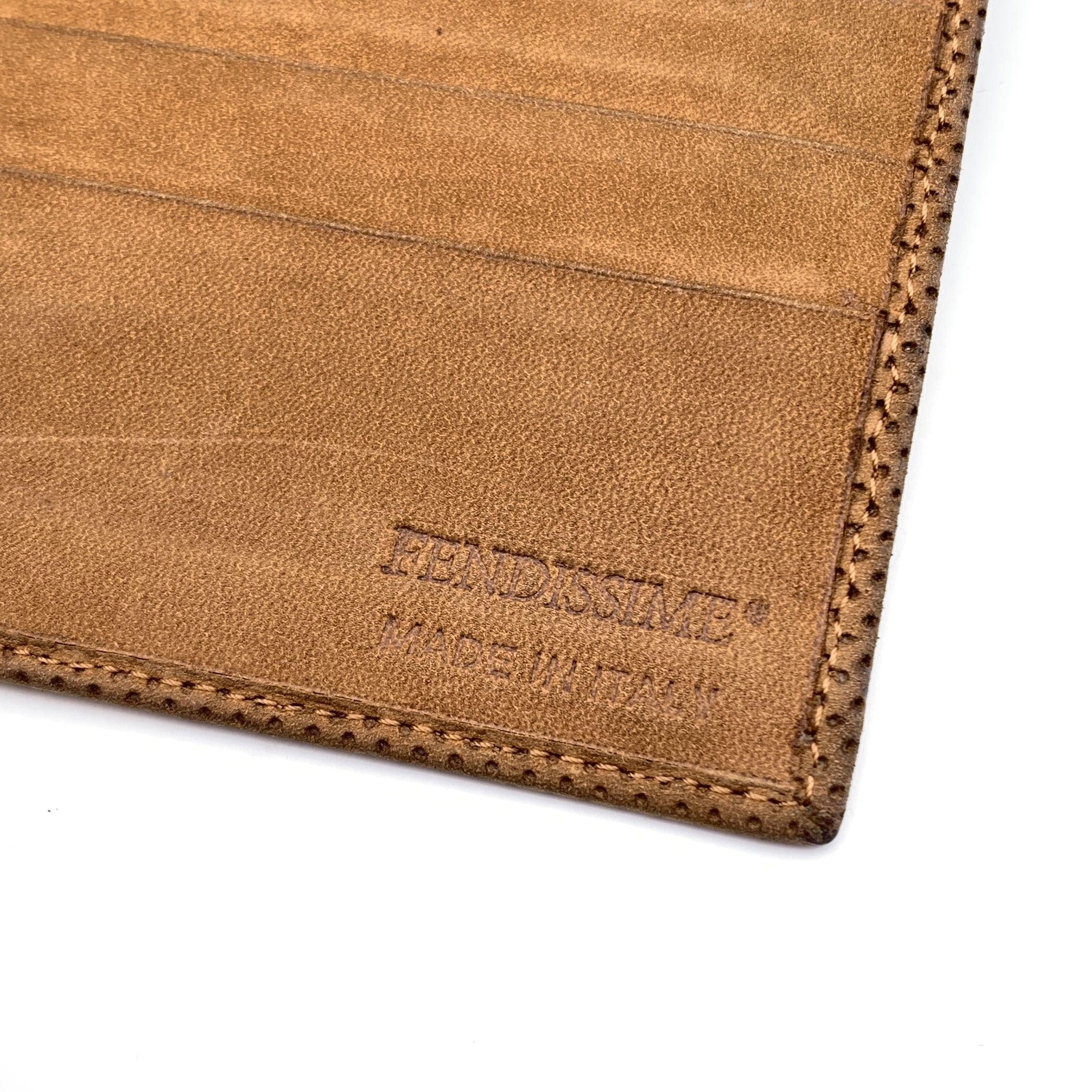 Fendissime Fendi Vintage Beige Perforated Leather Wallet For Sale 1