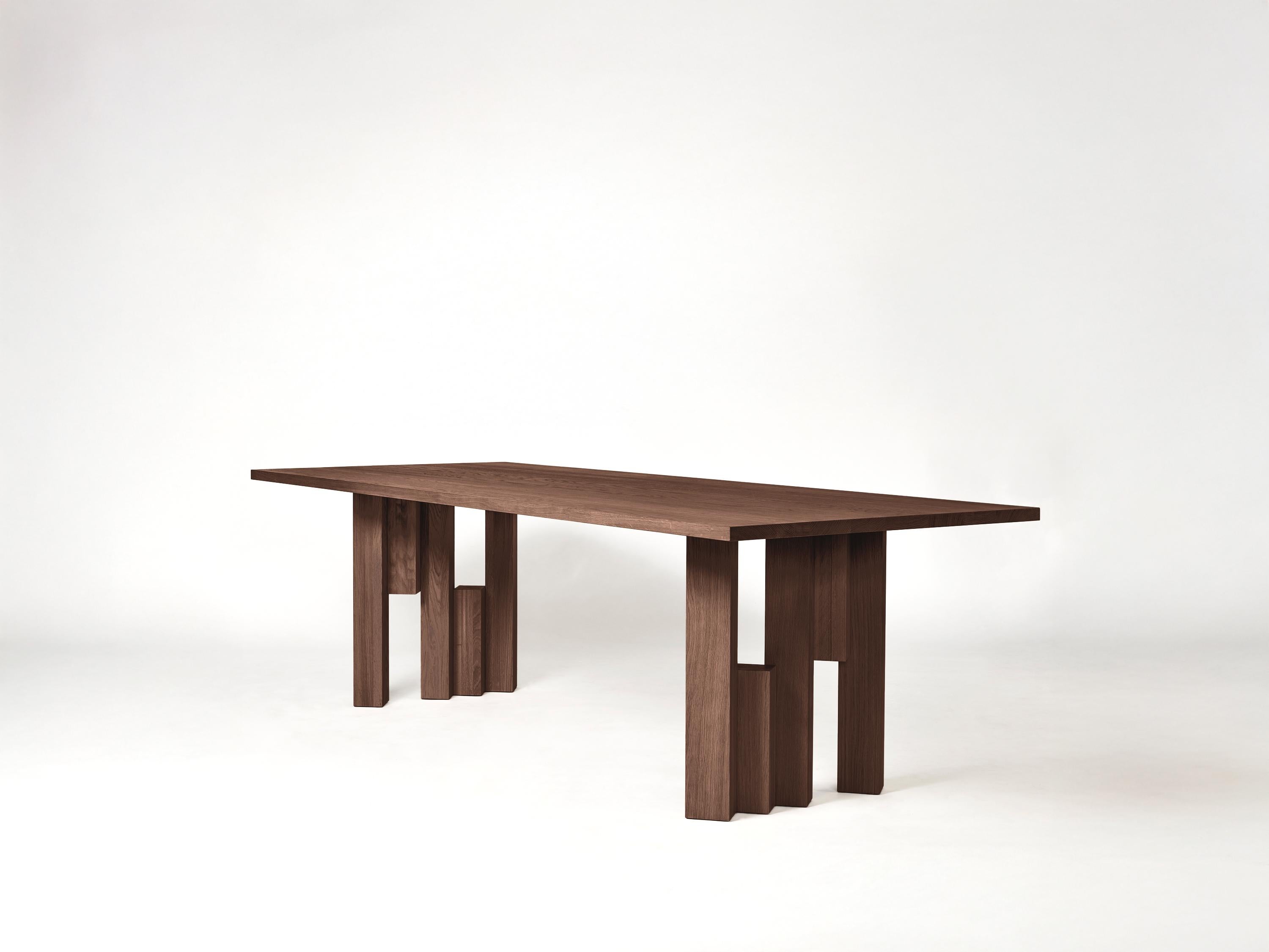 Fenestra 240 Dining Room Table in Warm Brown European Oak by Mokko Amsterdam
Dimensions: D 90 x W 240 x H 75 cm. 
Materials: European oak.

Available in different material options and dimensions. Designed by Aad Bos and crafted in the Netherlands.