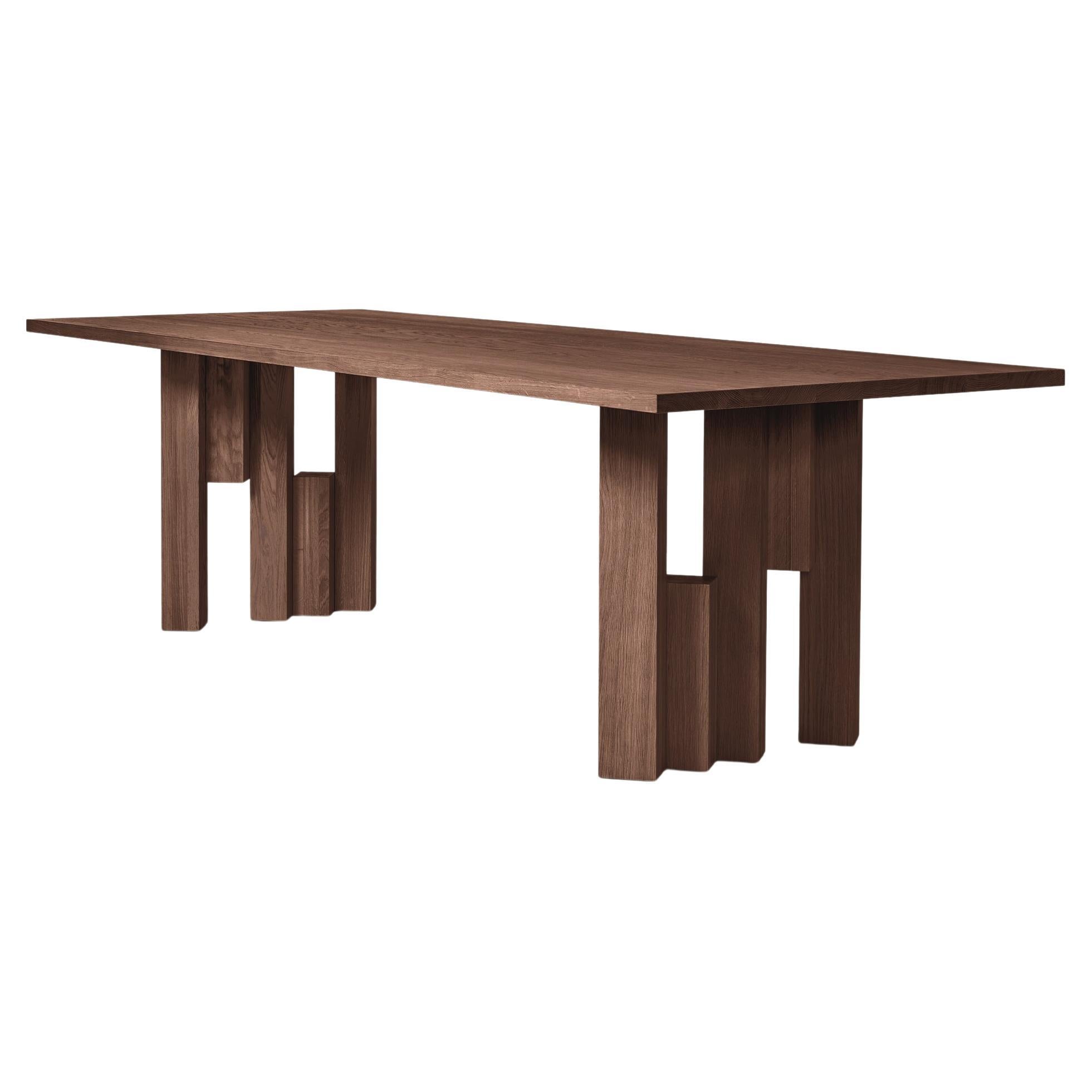 Fenestra 240 Dining Room Table in Warm Brown European Oak by Mokko Amsterdam For Sale
