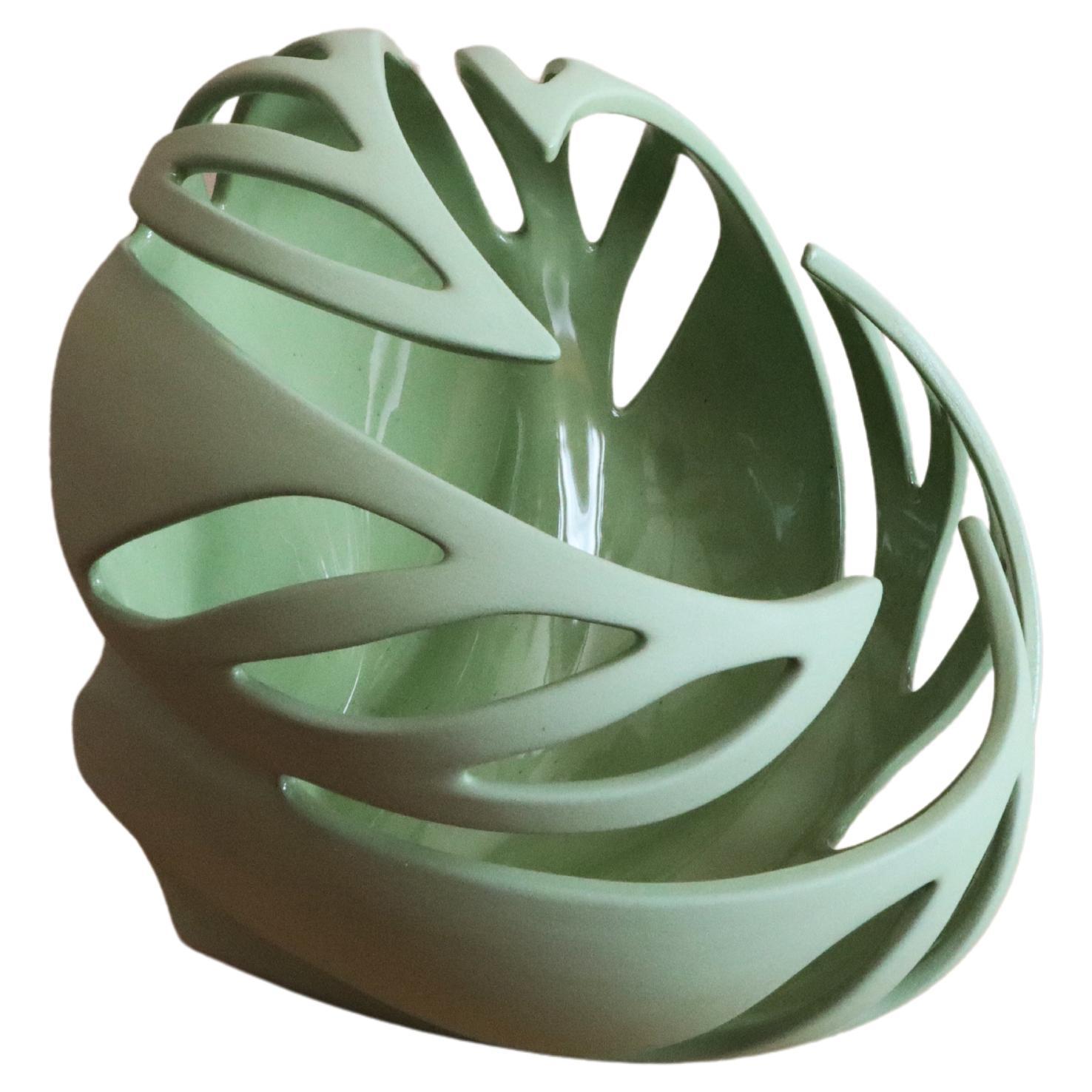 Vase Fenestration vert olive mat