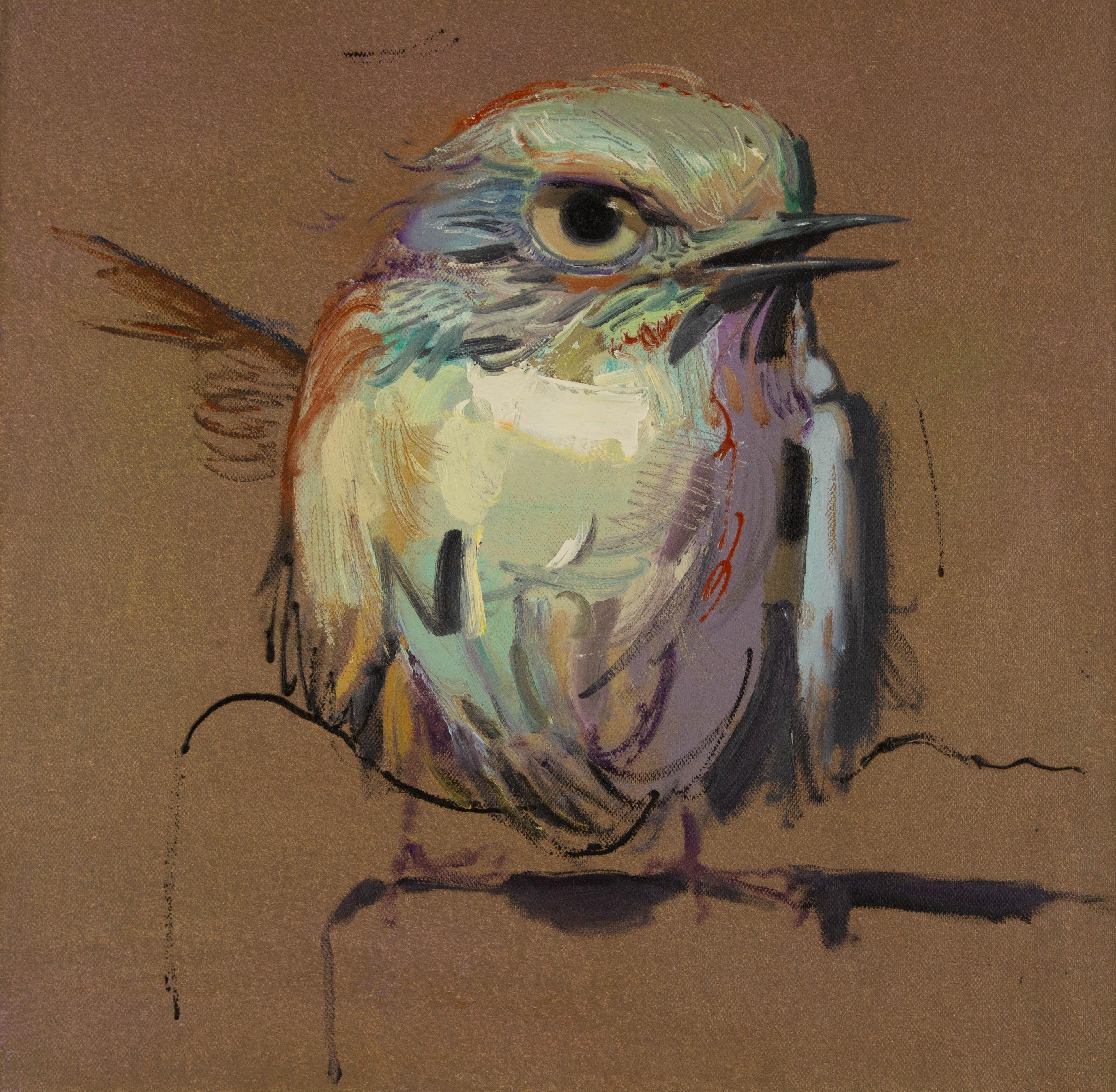 Feng Bai Animal Original Oil On Canvas "Bird Study II"