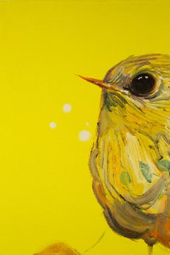 Feng Bai Animal Original Oil On Canvas "Bird Study IV"