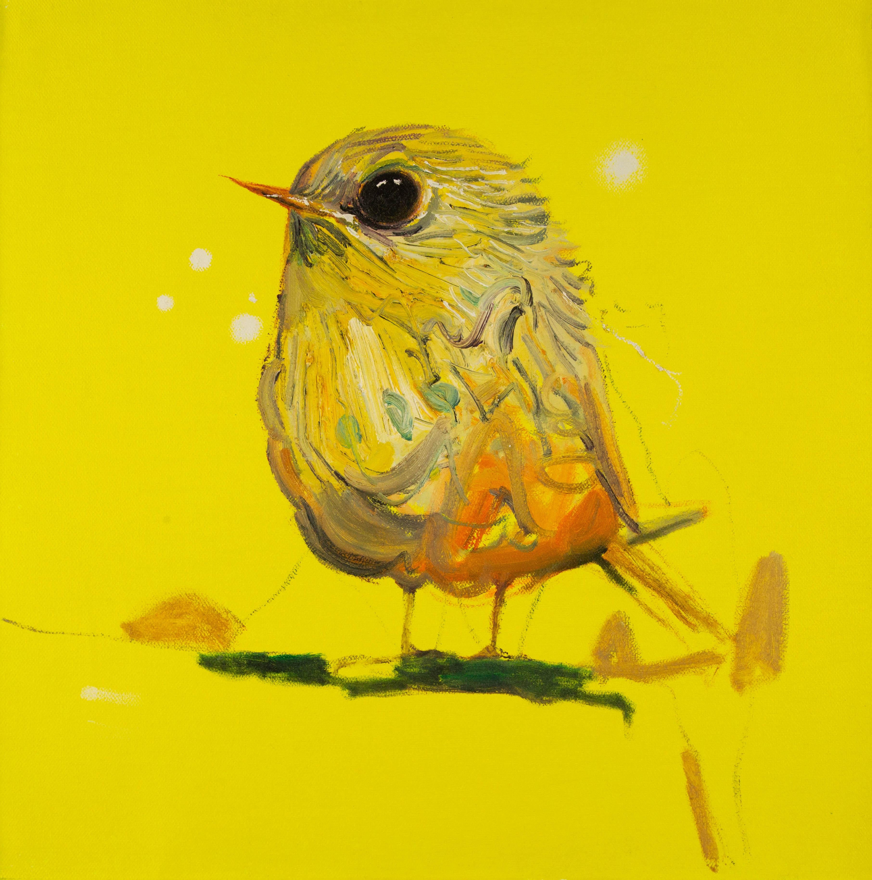Feng Bai Animal Original Oil On Canvas "Bird Study IV"