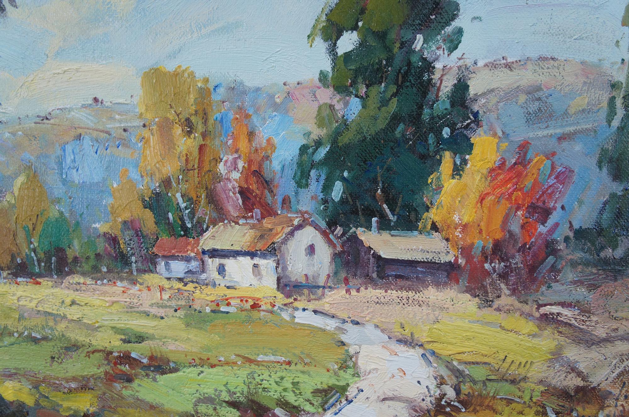 Feng H.M. Impressionist Landscape Oil Painting Country Farmhouse 41