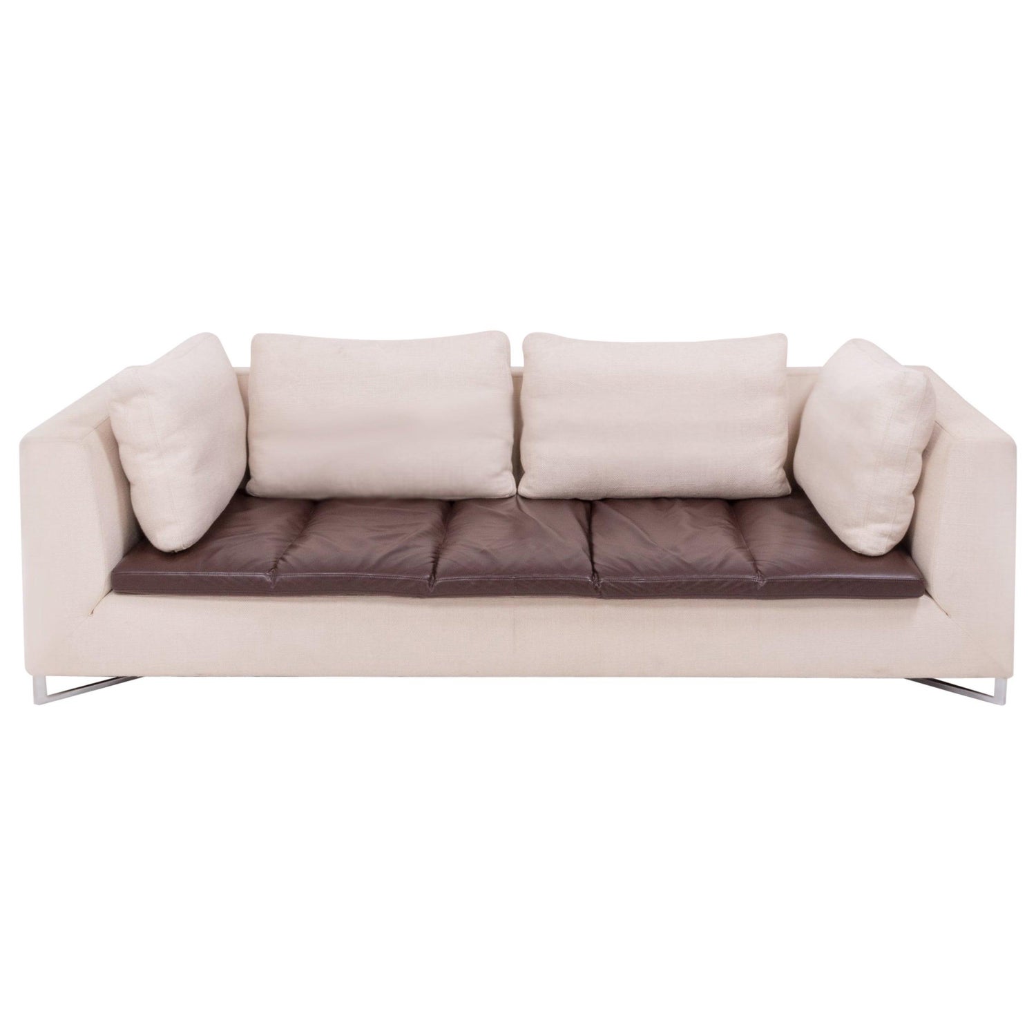 Pa Couscous de begeleiding Feng Ivory and Brown Three-Seat Sofa by Didier Gomez for Ligne Roset at  1stDibs | ligne roset feng sofa, sofa gomez, sofas feng