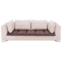 Feng Dreisitziges Sofa in Elfenbein und Braun von Didier Gomez für Ligne Roset