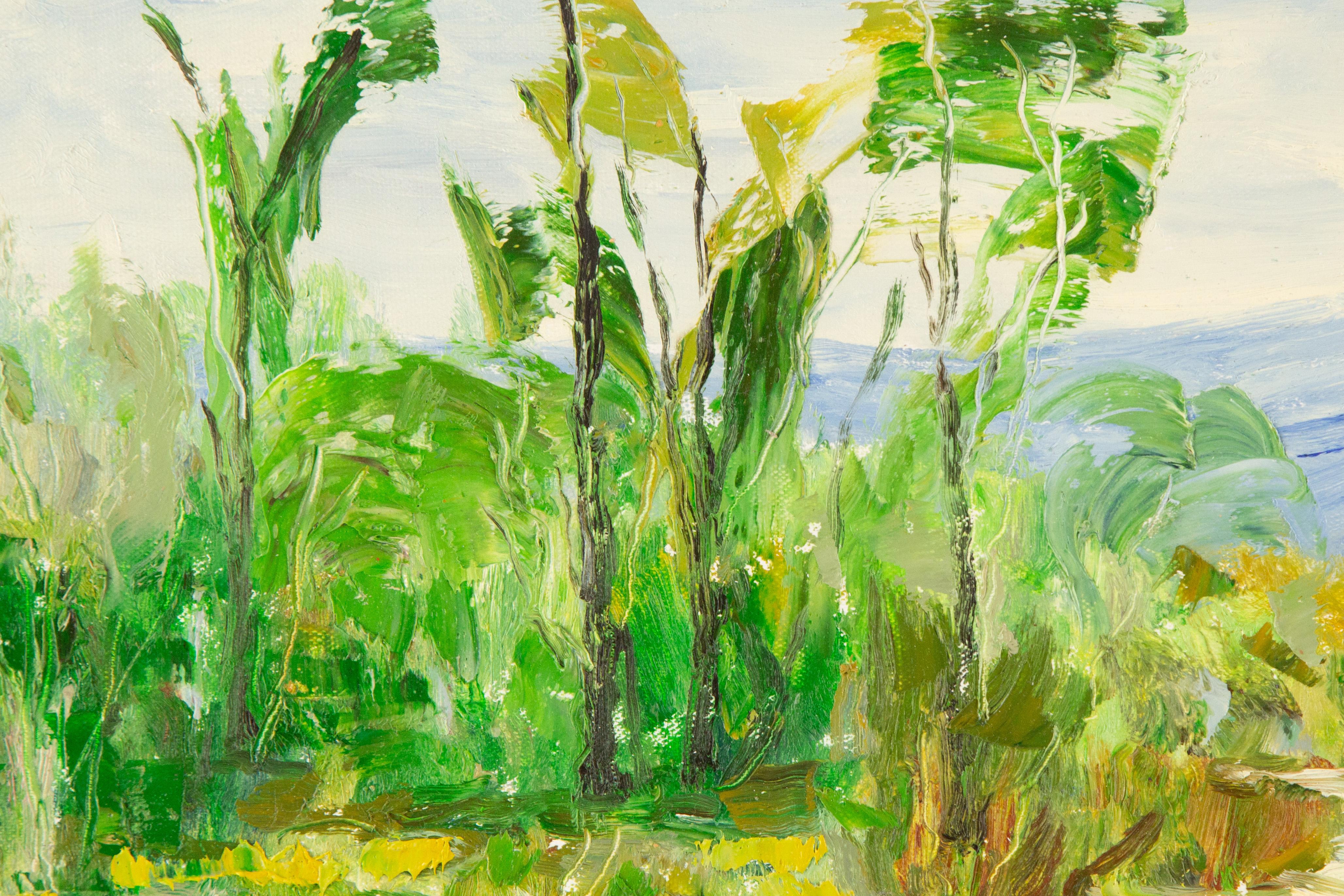 Feng Li Landschaft, Original, Ölgemälde auf Leinwand, „Green Land“ im Angebot 2