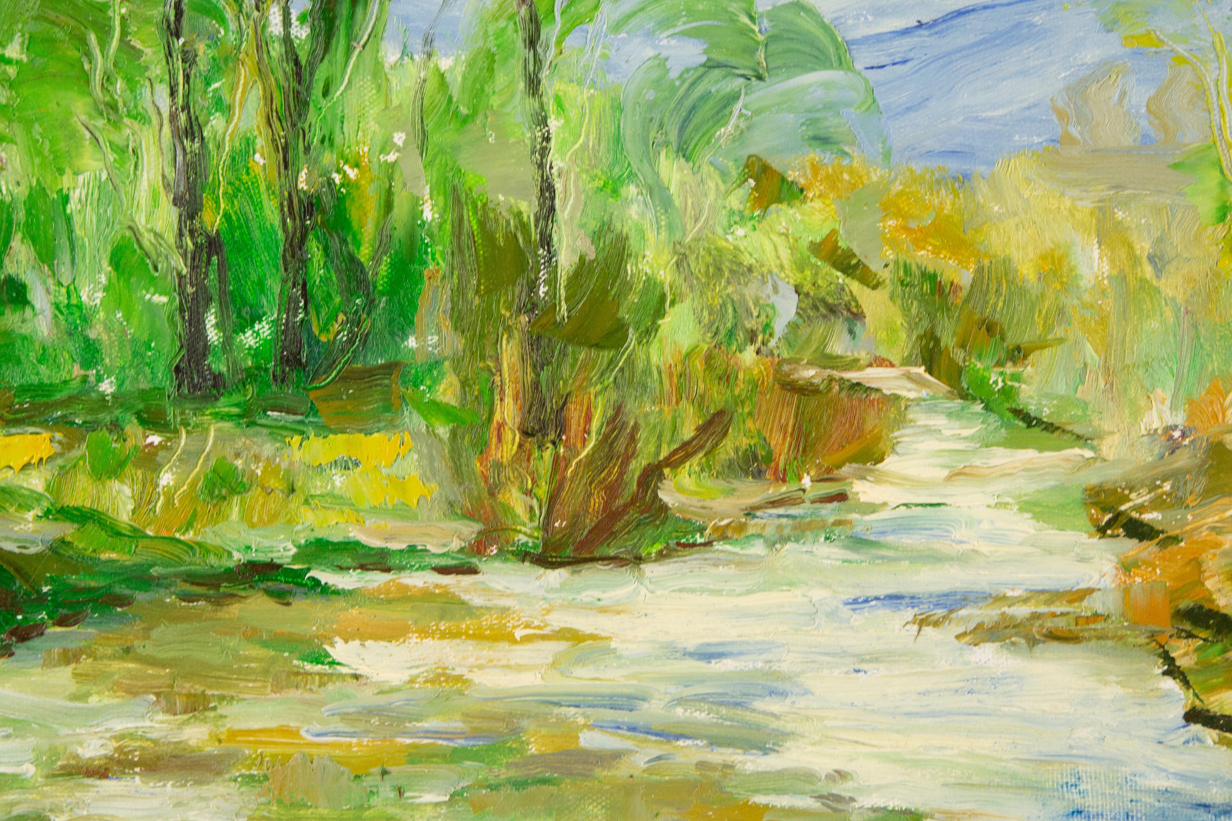 Feng Li Landschaft, Original, Ölgemälde auf Leinwand, „Green Land“ im Angebot 3
