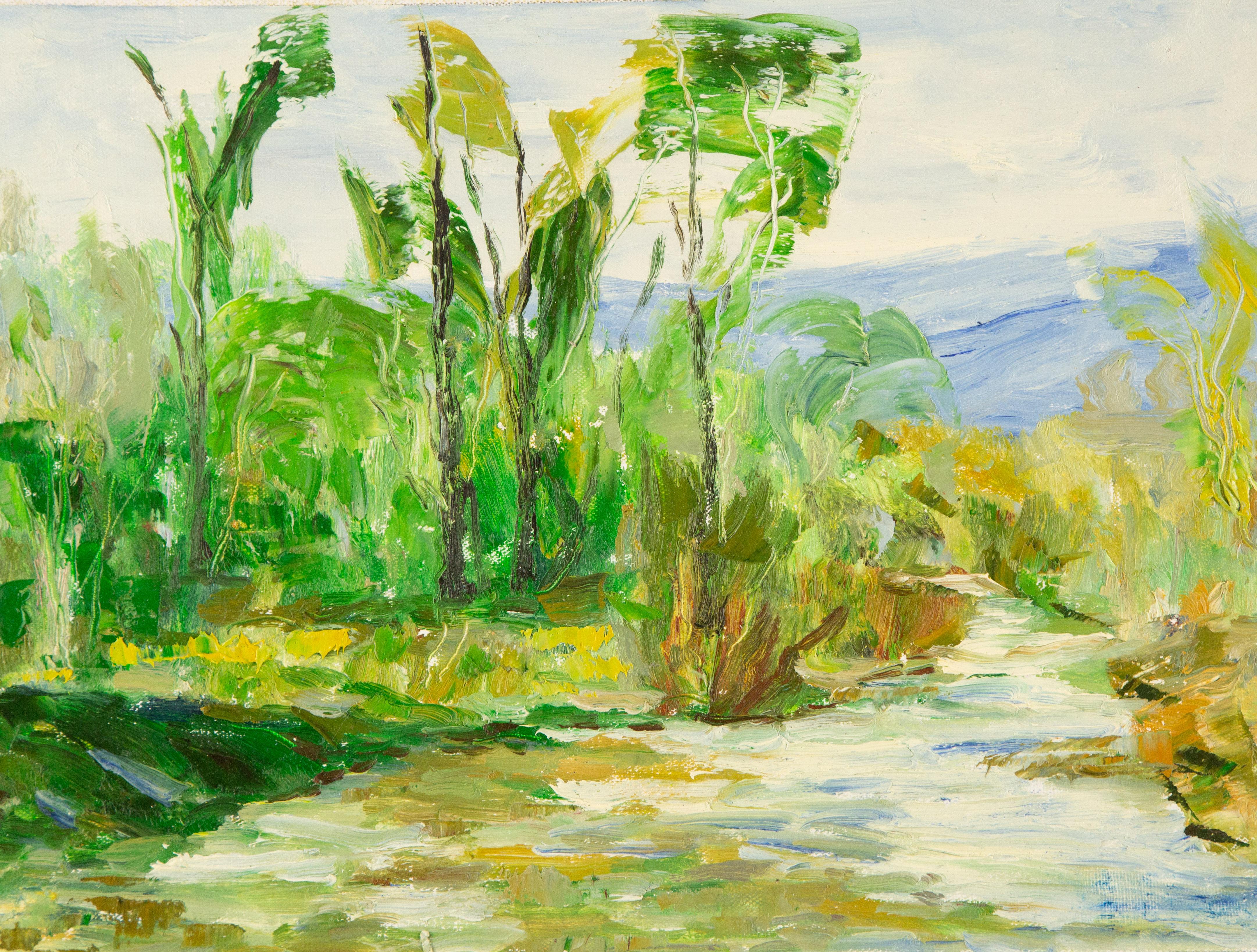 Feng Li Landschaft, Original, Ölgemälde auf Leinwand, „Green Land“