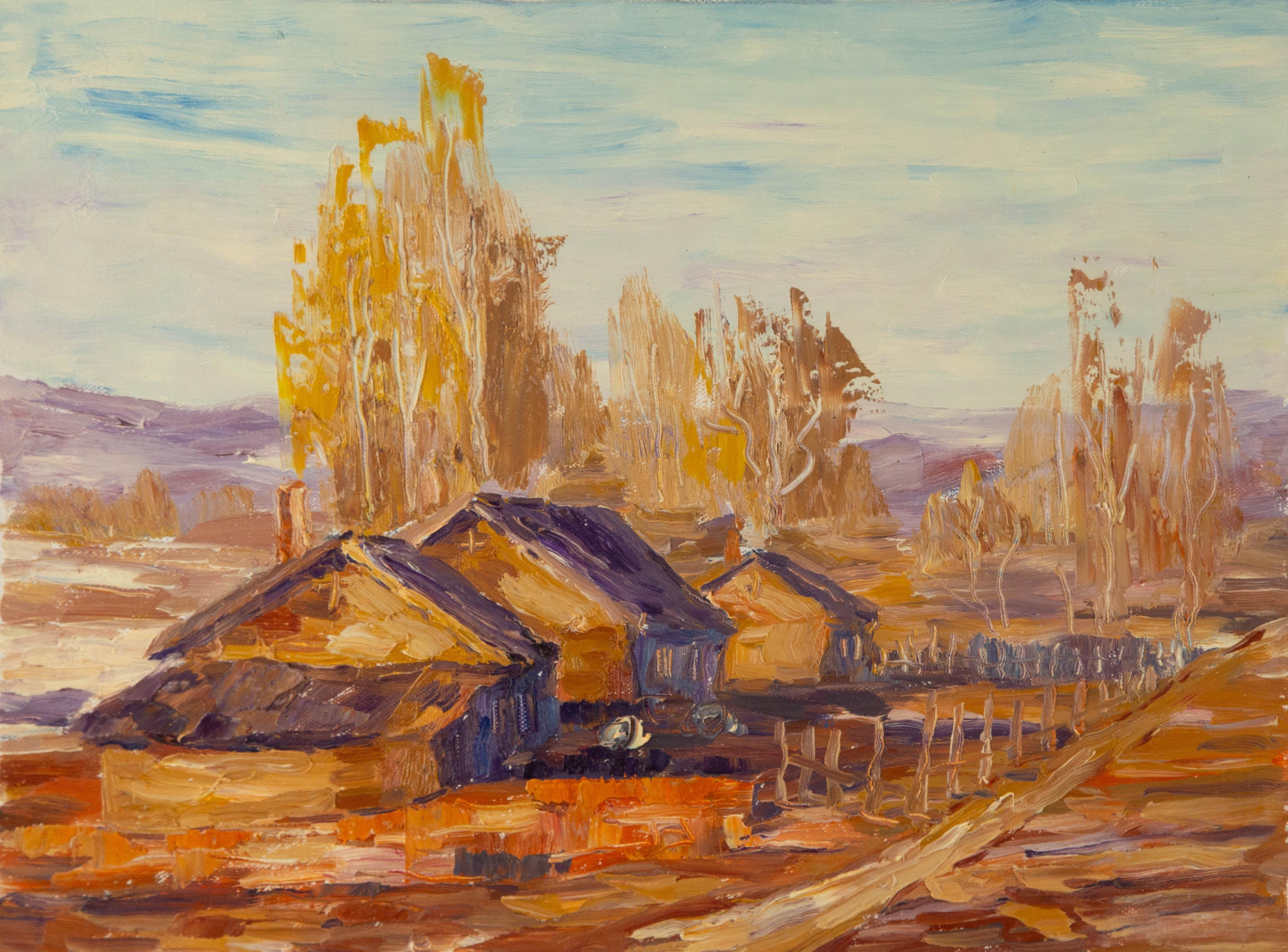 Feng Li Landscape Original Oil On Canvas "Sunset Memories"