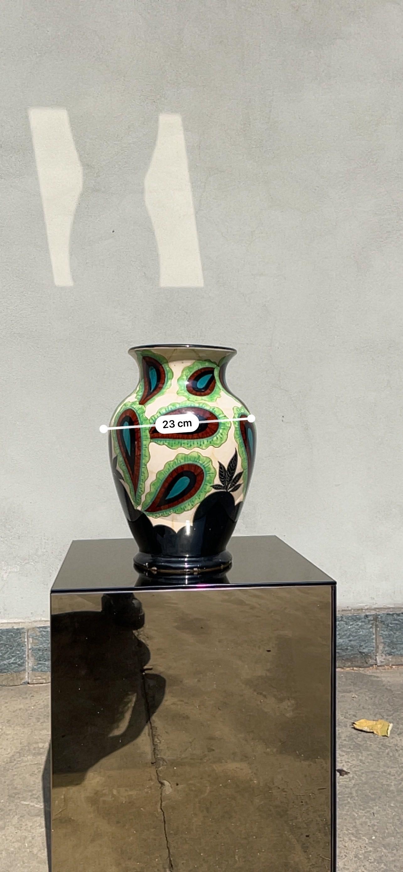 Fenice Albisola, splendido vaso in ceramica anni '30 marcato 