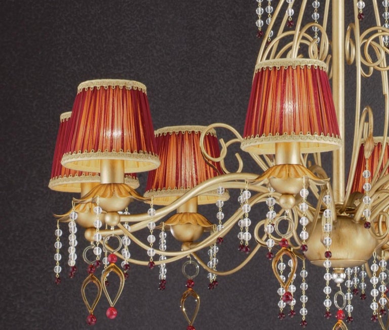 Lustre Cristal Or Ca' Fenice 6 Lumières - Murano