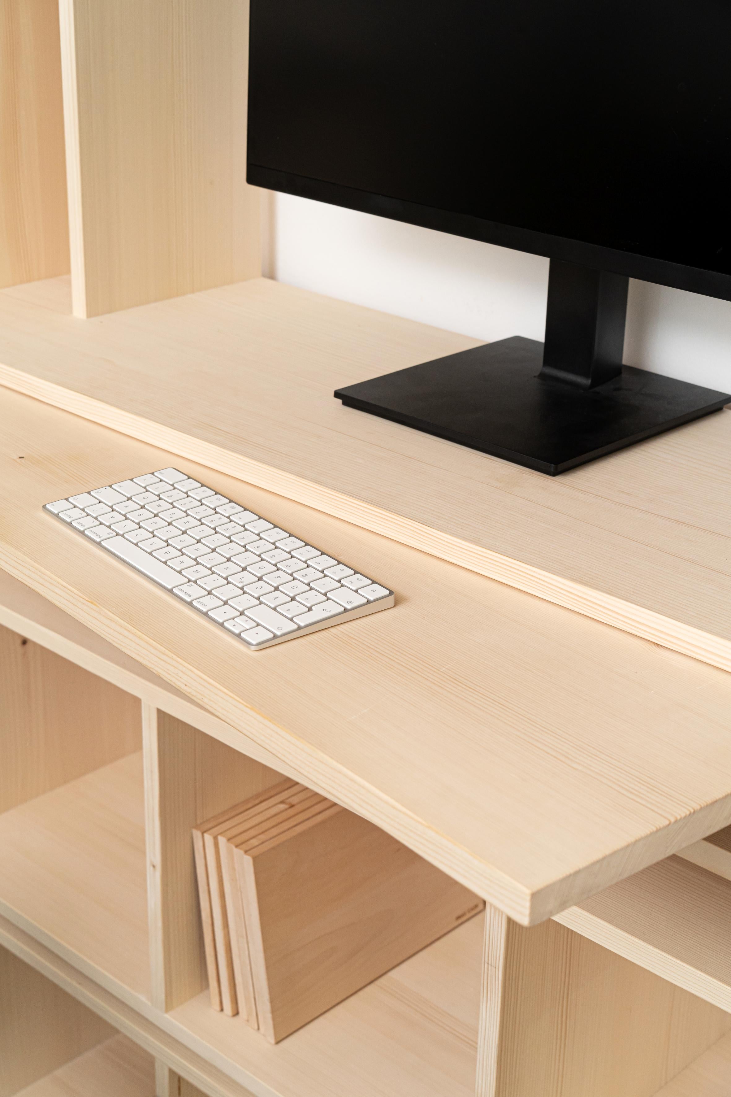 Spruce Feno Modular Shelf II by Frau Caze For Sale
