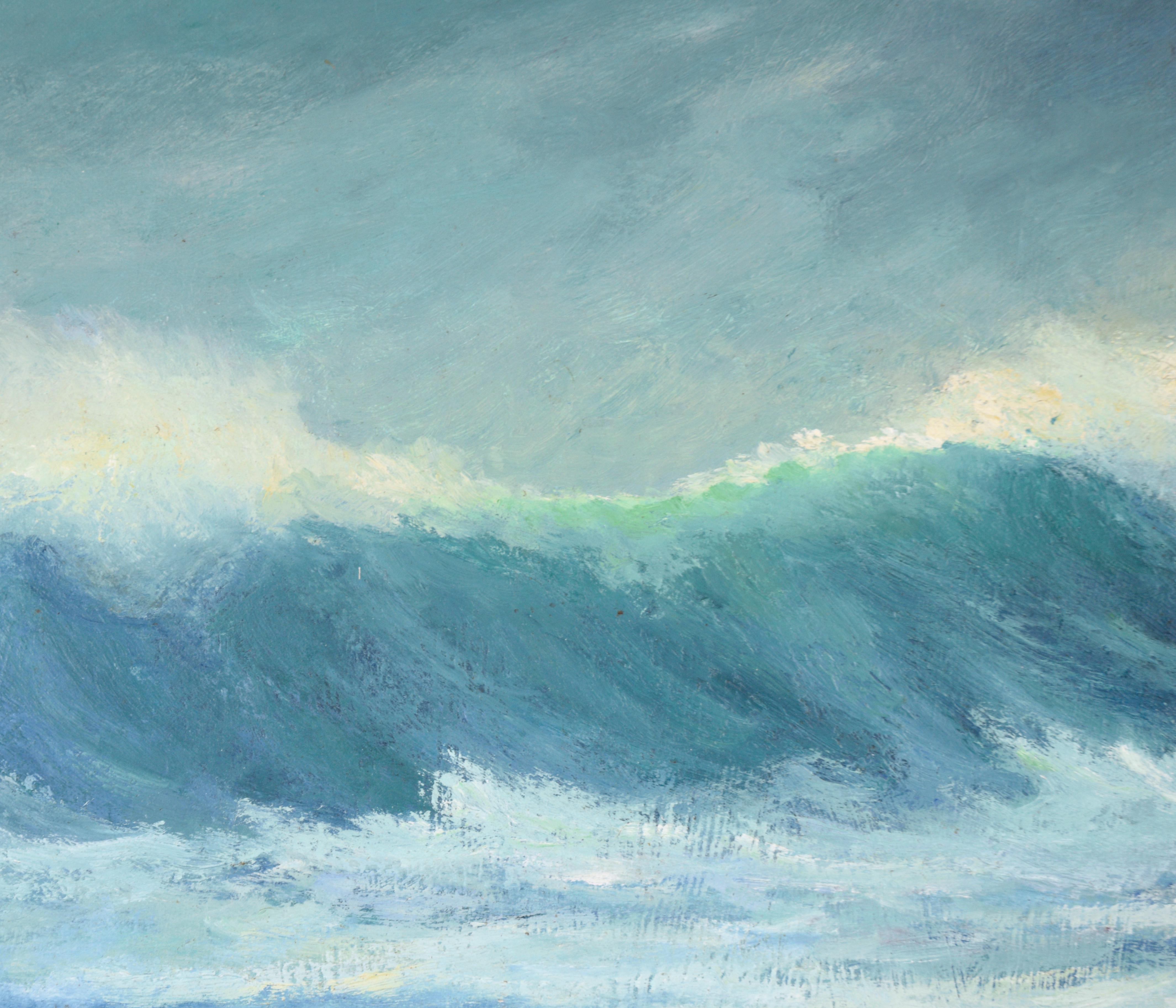 Blaue Wellenlandschaft aus der Mitte des Jahrhunderts (Amerikanischer Impressionismus), Painting, von Fenton