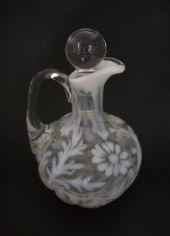 Fenton, 'Daisy & Fern', Opalescent & Clear Glass Cruet, U.S., Circa 1890