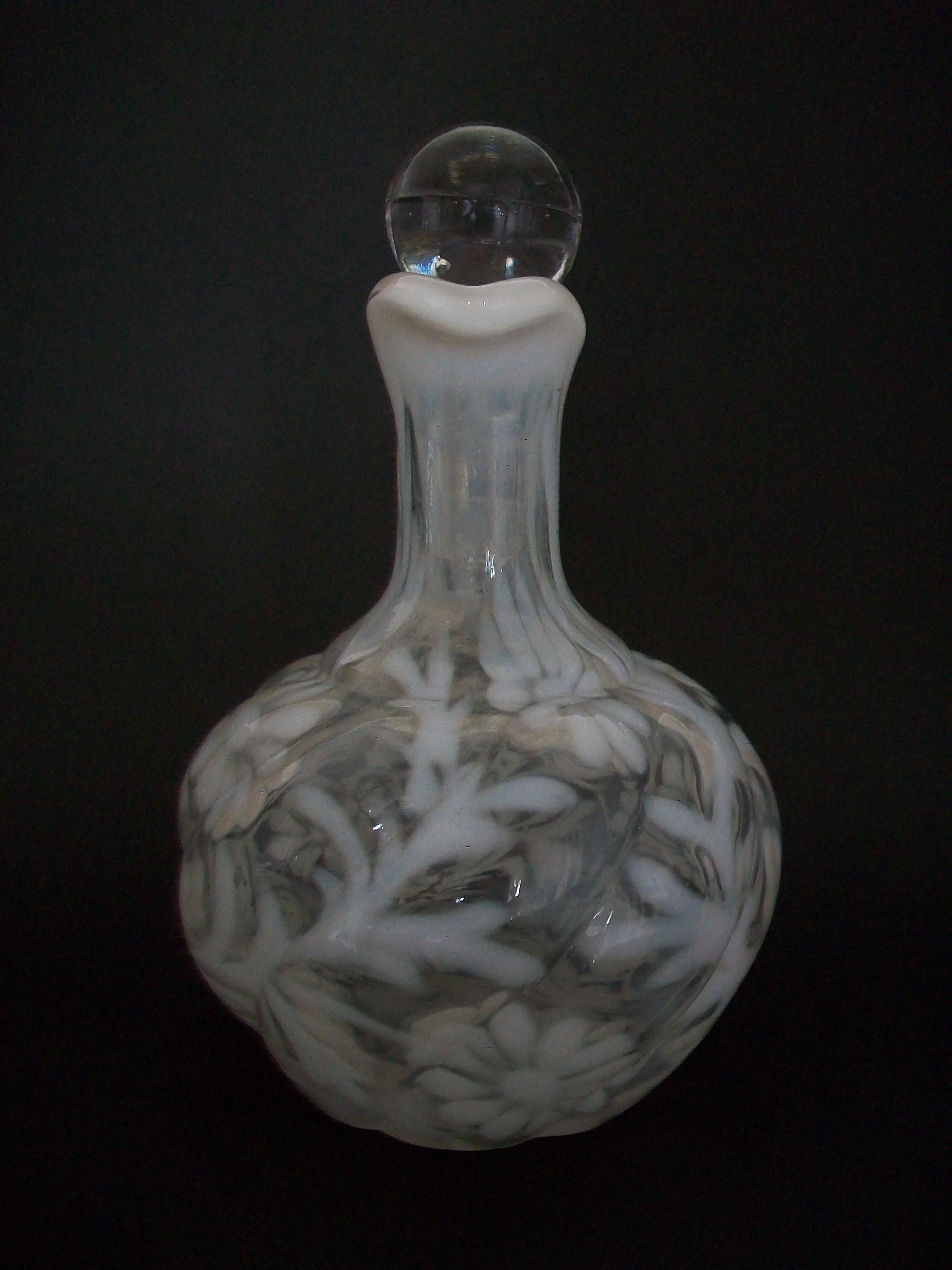 American Fenton, 'Daisy & Fern', Opalescent & Clear Glass Cruet, U.S., Circa 1890 For Sale