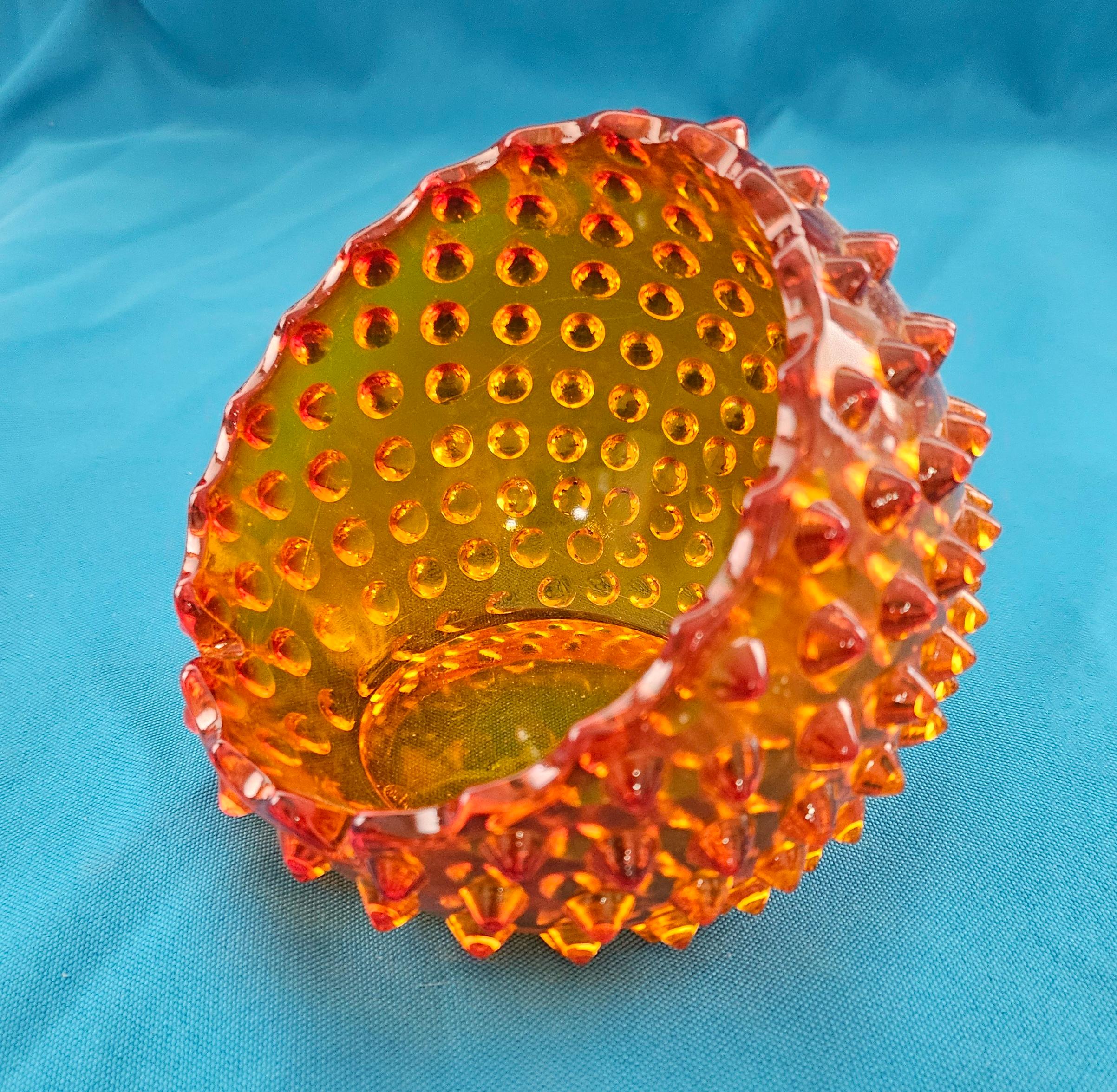 Fenton Hobnail Orb, Ball-Shaped Ashtray / Vessel For Sale 2