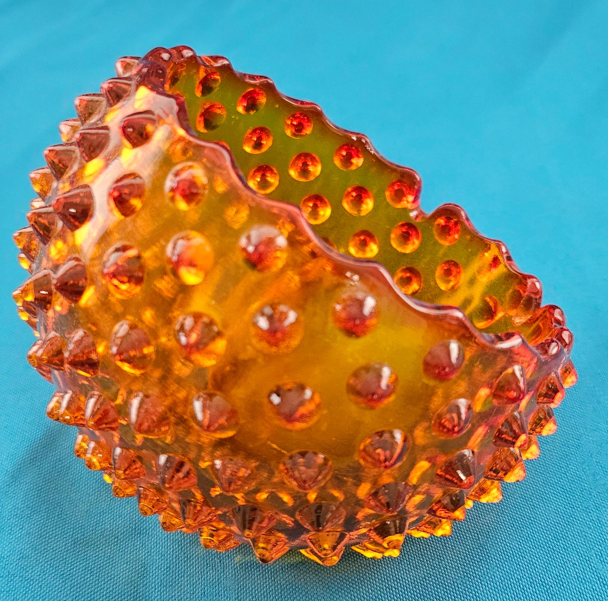Pressed Fenton Hobnail Orb, Ball-Shaped Ashtray / Vessel For Sale