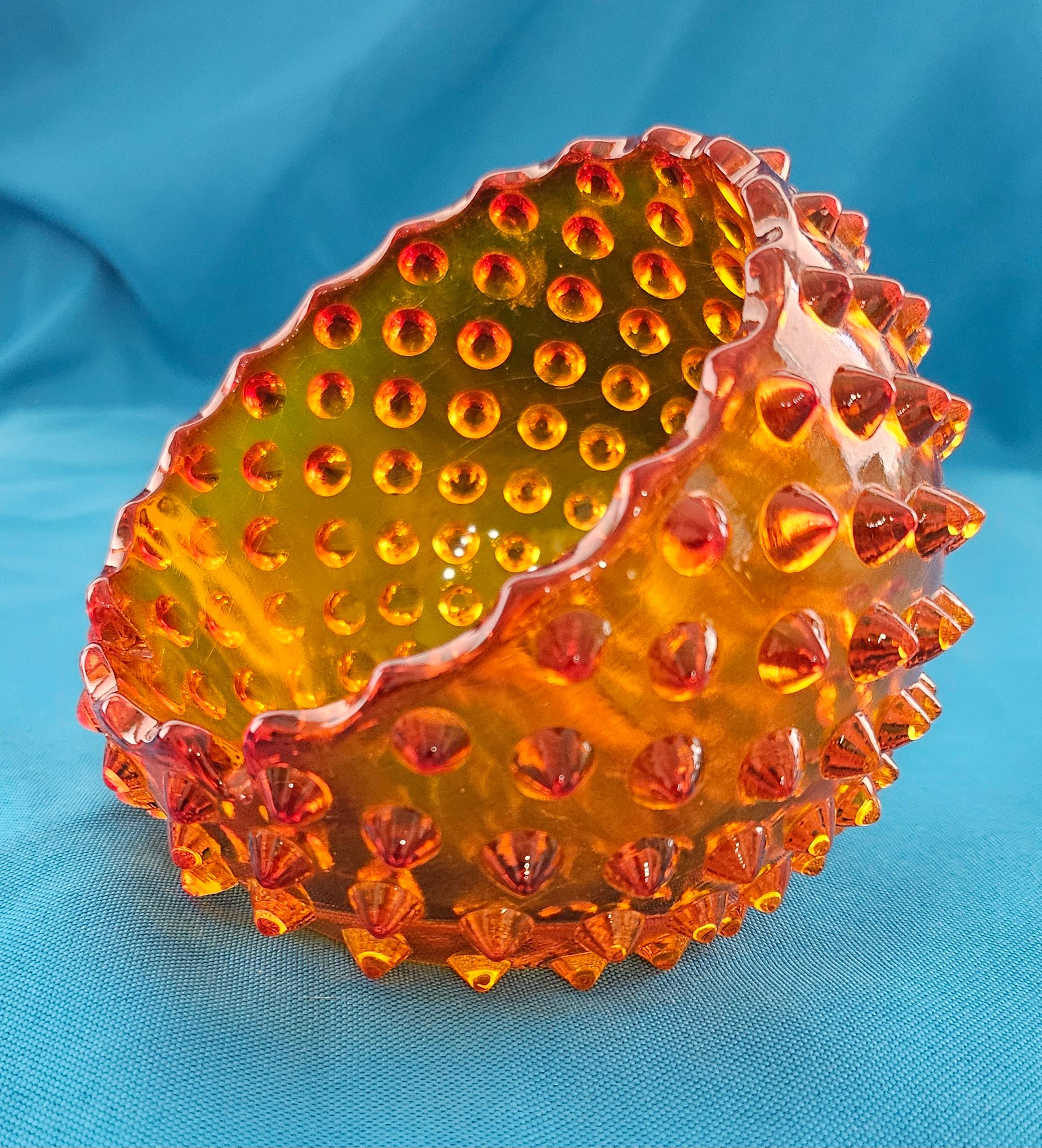 Fenton Hobnail Orb, Ball-Shaped Ashtray / Vessel For Sale 1