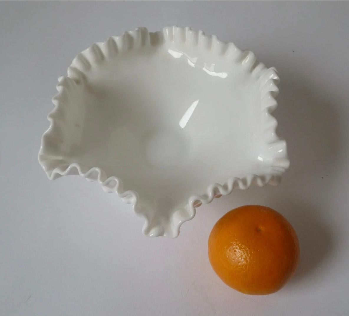 American Classical Fenton Hobnail Milk Glass Footed Center Bowl, EAPG Compote, Serving Piece For Sale