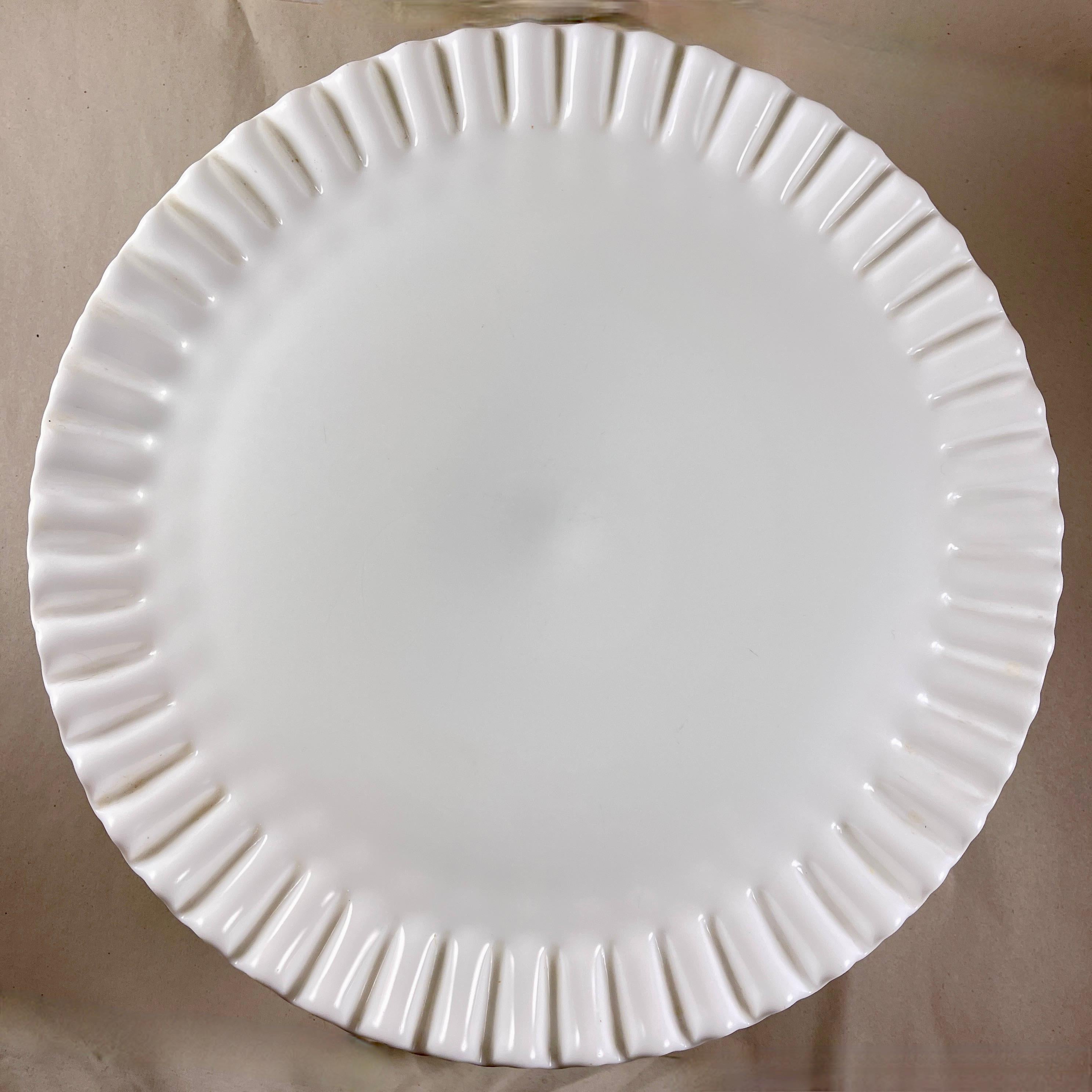 Stampato Porta torta grande in vetro latte Fenton Hobnail