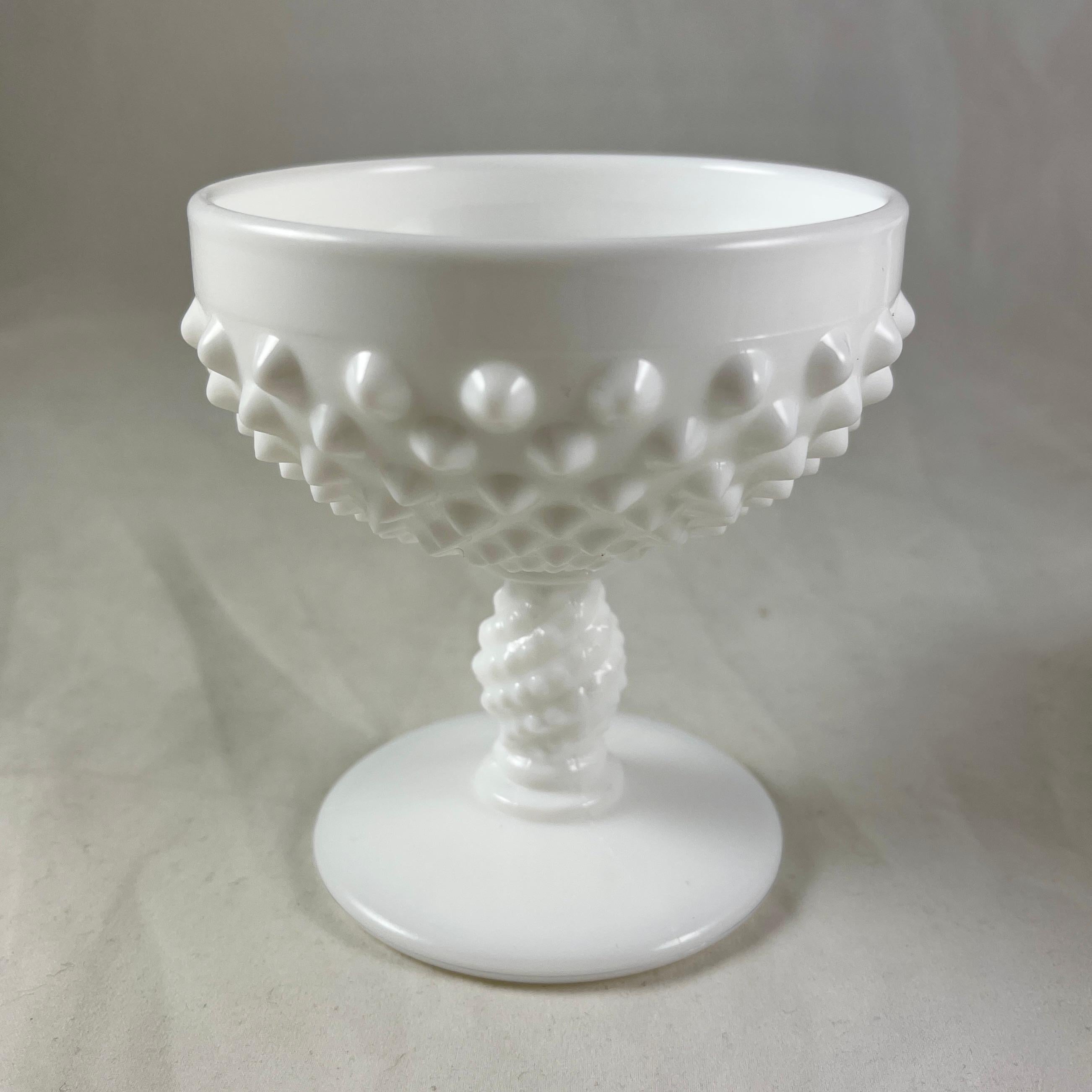 fenton hobnail milk glass candle holder