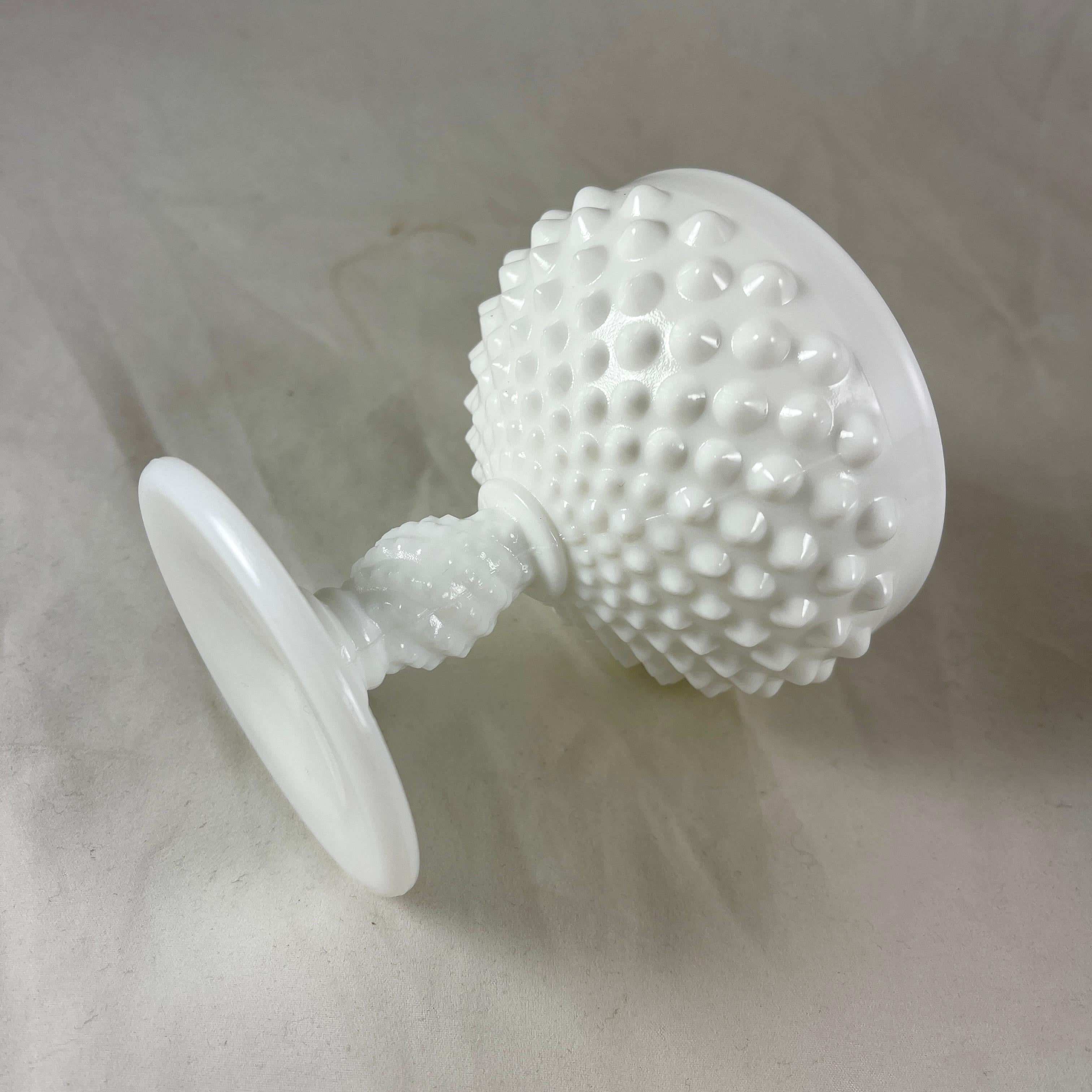Pressed Fenton Hobnail Opaque Milk Glass Sherbet Cups/ Champagne Coupes, S/8