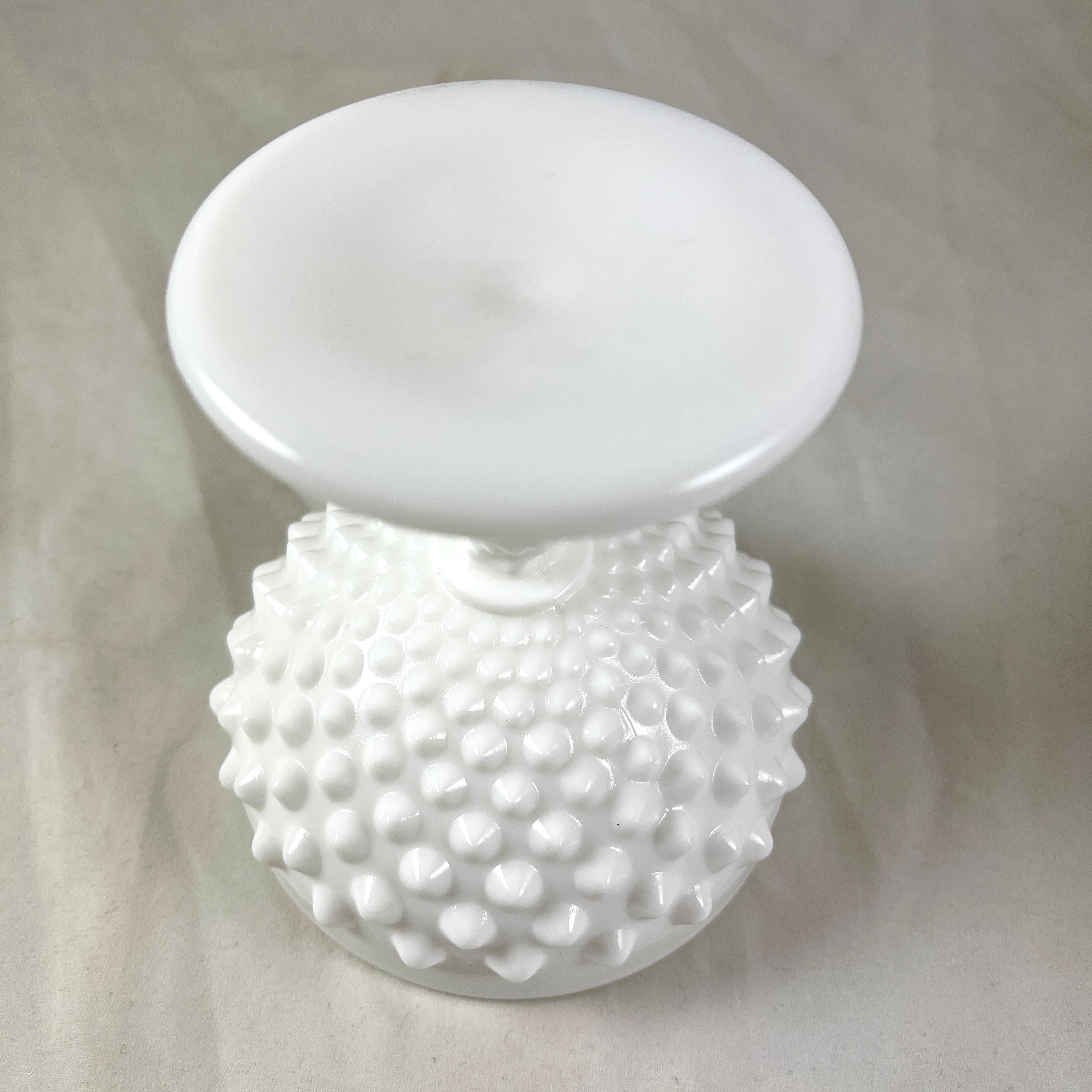 Mid-20th Century Fenton Hobnail Opaque Milk Glass Sherbet Cups/ Champagne Coupes, S/8