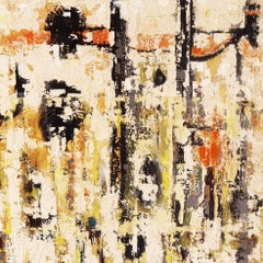 'Abstract, Indigo and Ivory', Large SF Bay Area Modernist oil, Legion of Honor