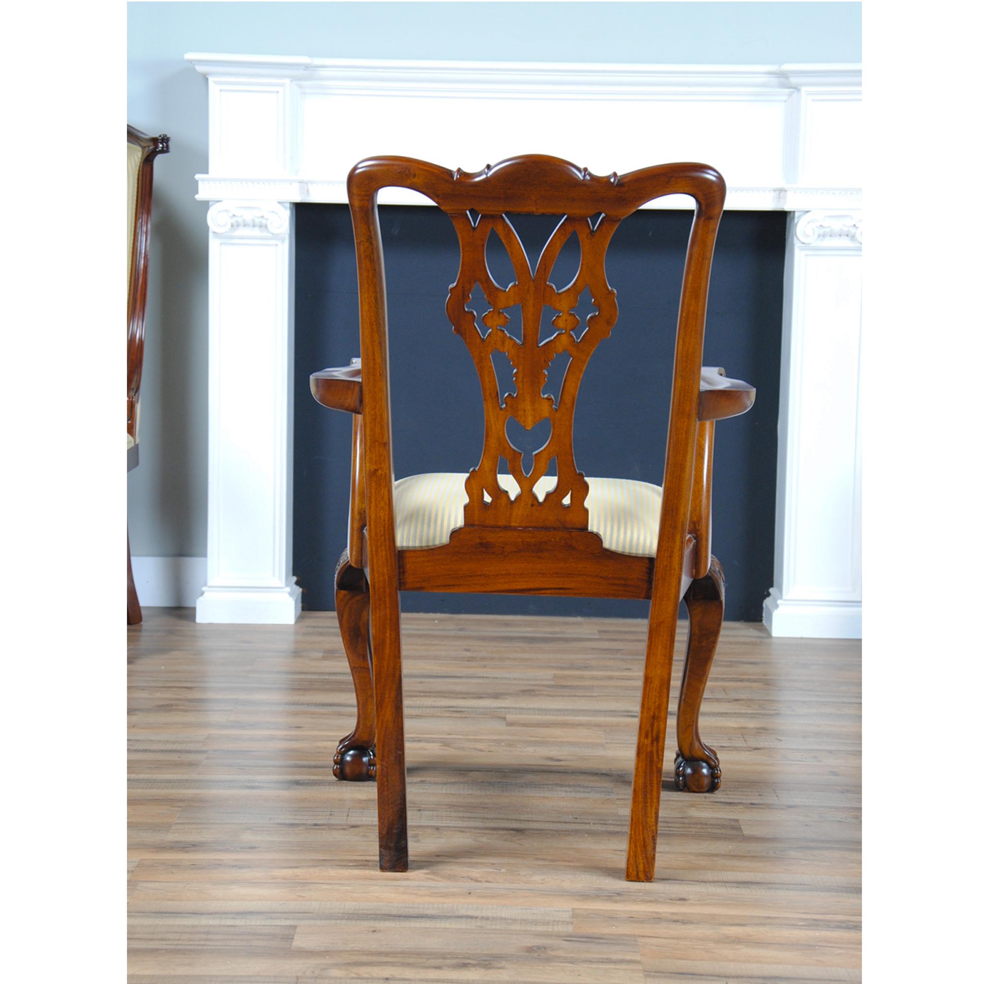 Contemporary Fenton Mahogany Chairs, Set of 10 For Sale