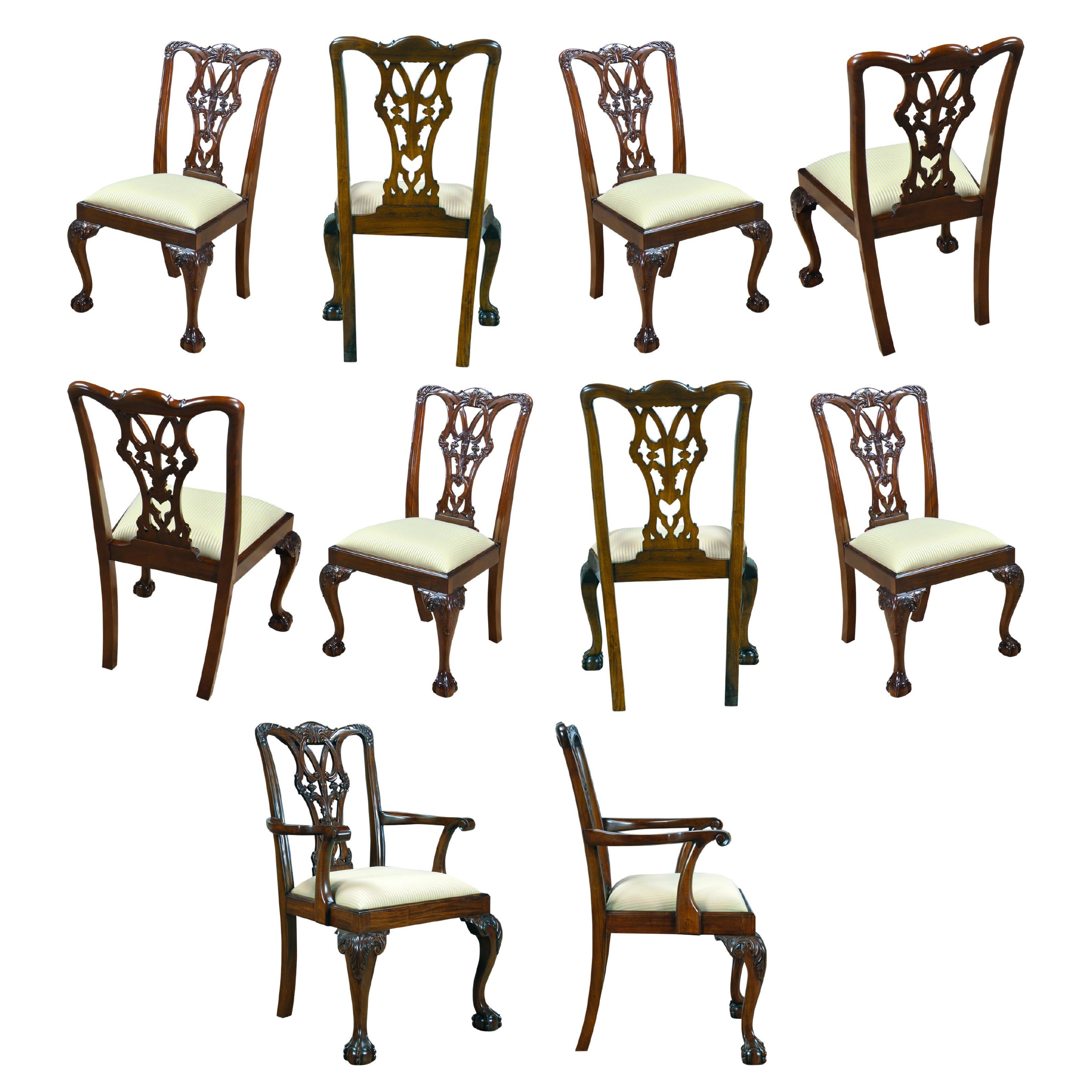 Fenton Mahogany Chairs, Set of 10 For Sale