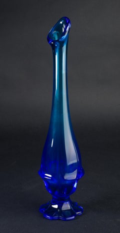 Fenton Valencia Blue Swung Bud Vase
