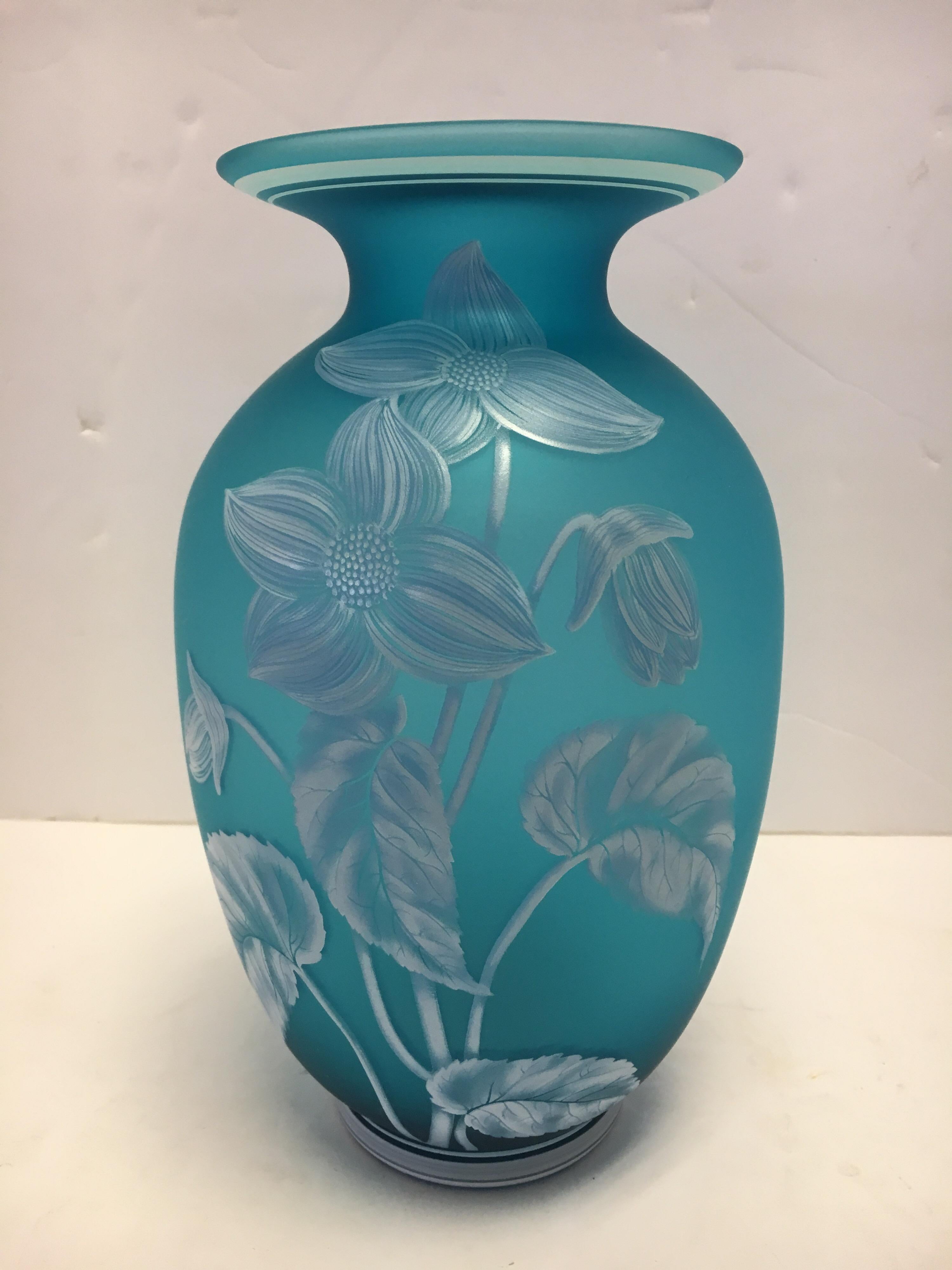 Lovely Fenton art glass vase that measures nine inches tall.