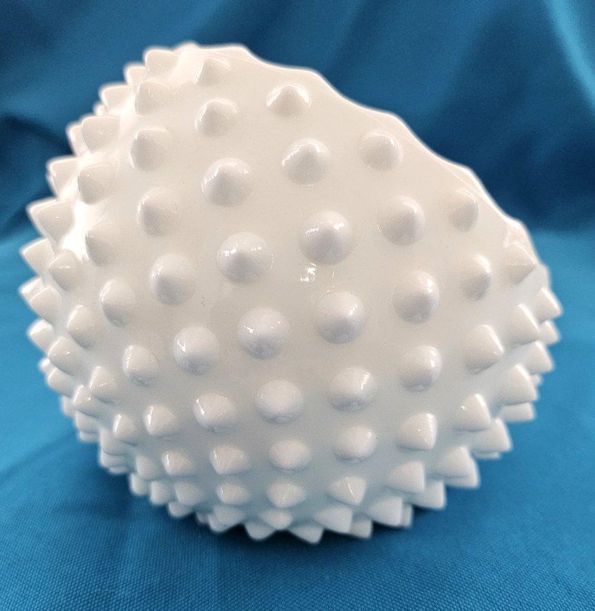 Mid-Century Modern Fenton White Milkglass Hobnail Orb Vessel/ Ashtray / Bowl MCM For Sale