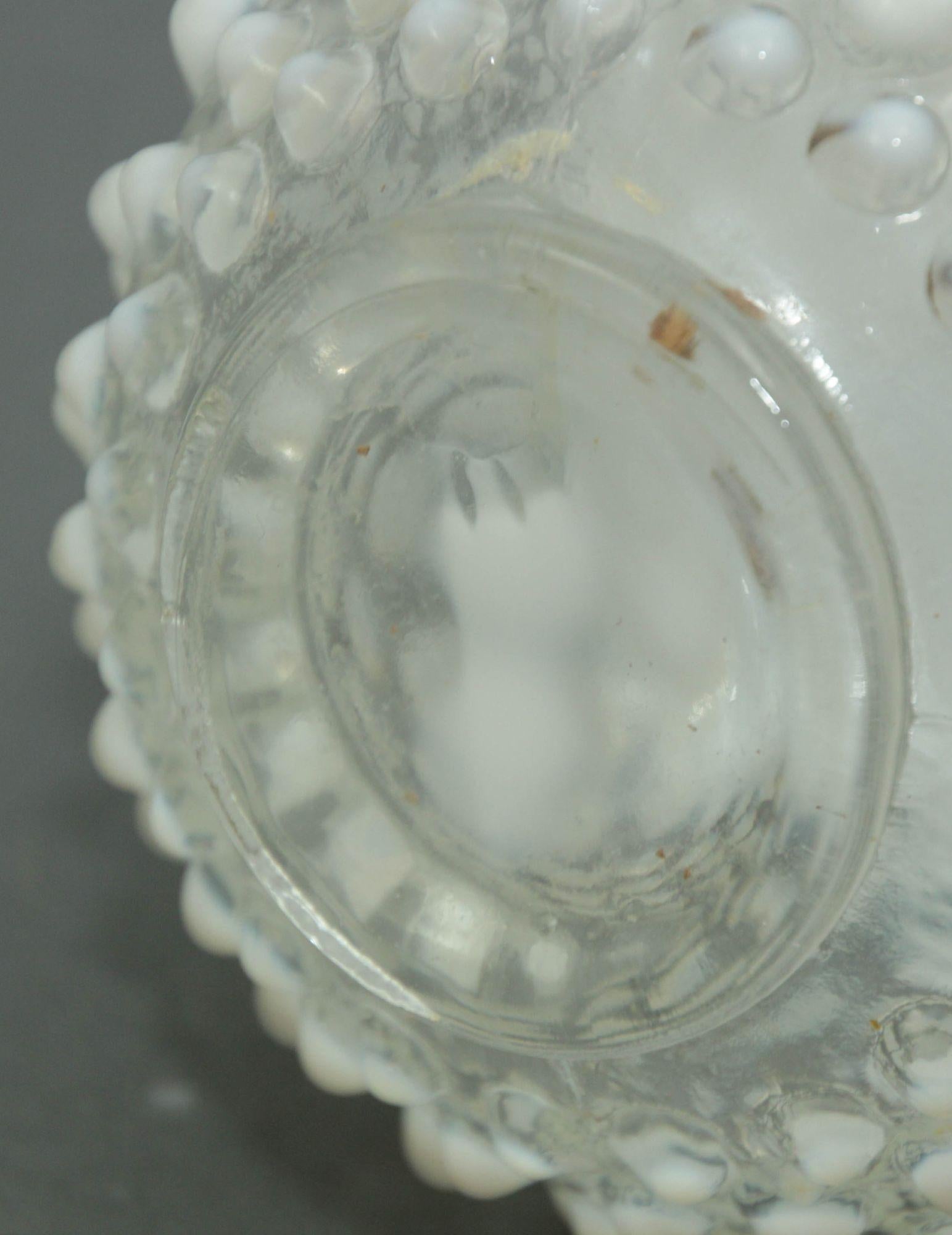 Fenton Wrisley Hobnail White Opalescent Glass Cologne Bottle With Stopper 1