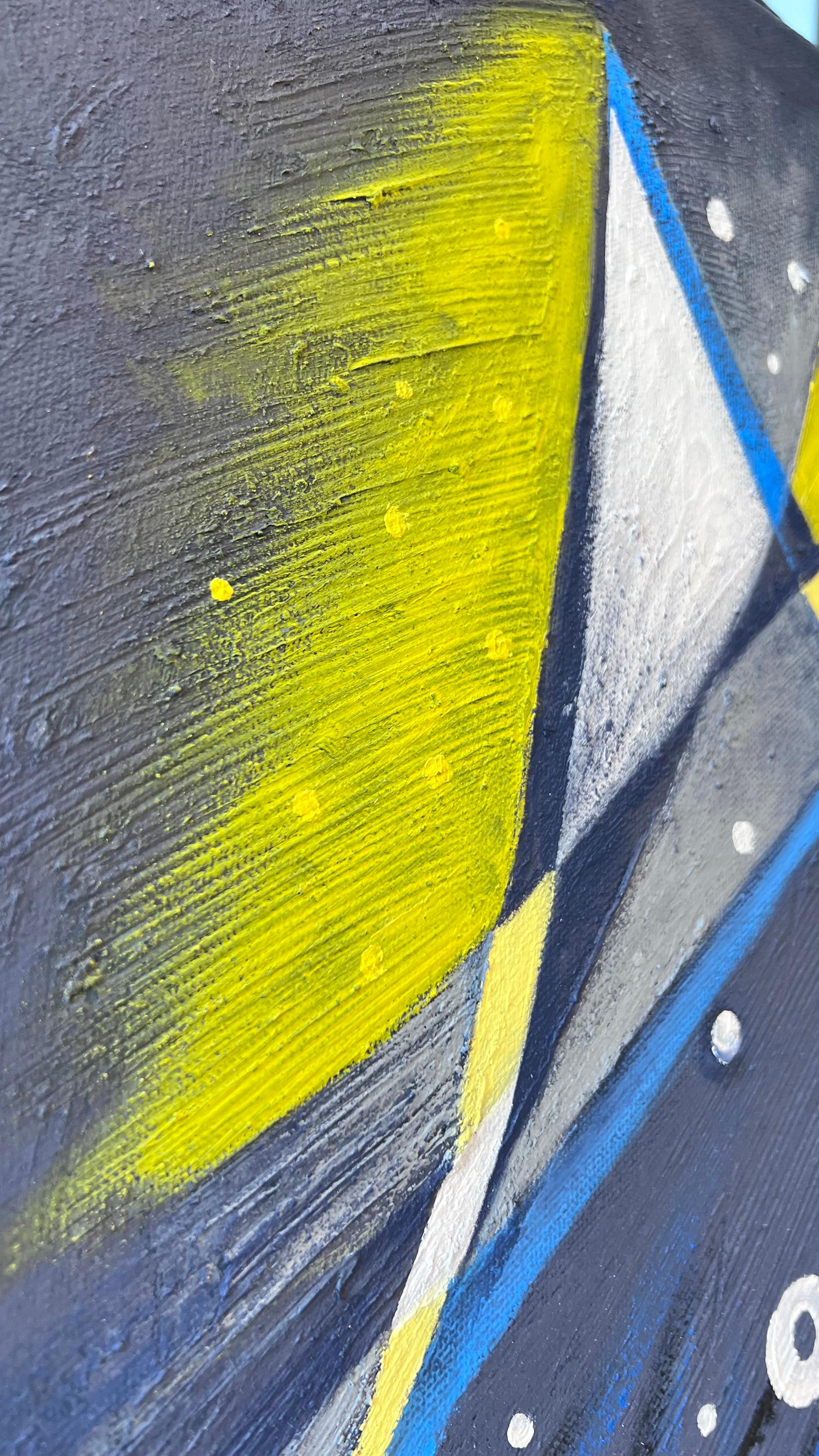“Refraction 2022–25” is a 30 x 24 inch mixed-media painting by contemporary artist Fenway Fan, composed of oil and marble dust on canvas. Created in a deep state of meditation, this piece is part of Fan’s ongoing Refraction series—an exploration of