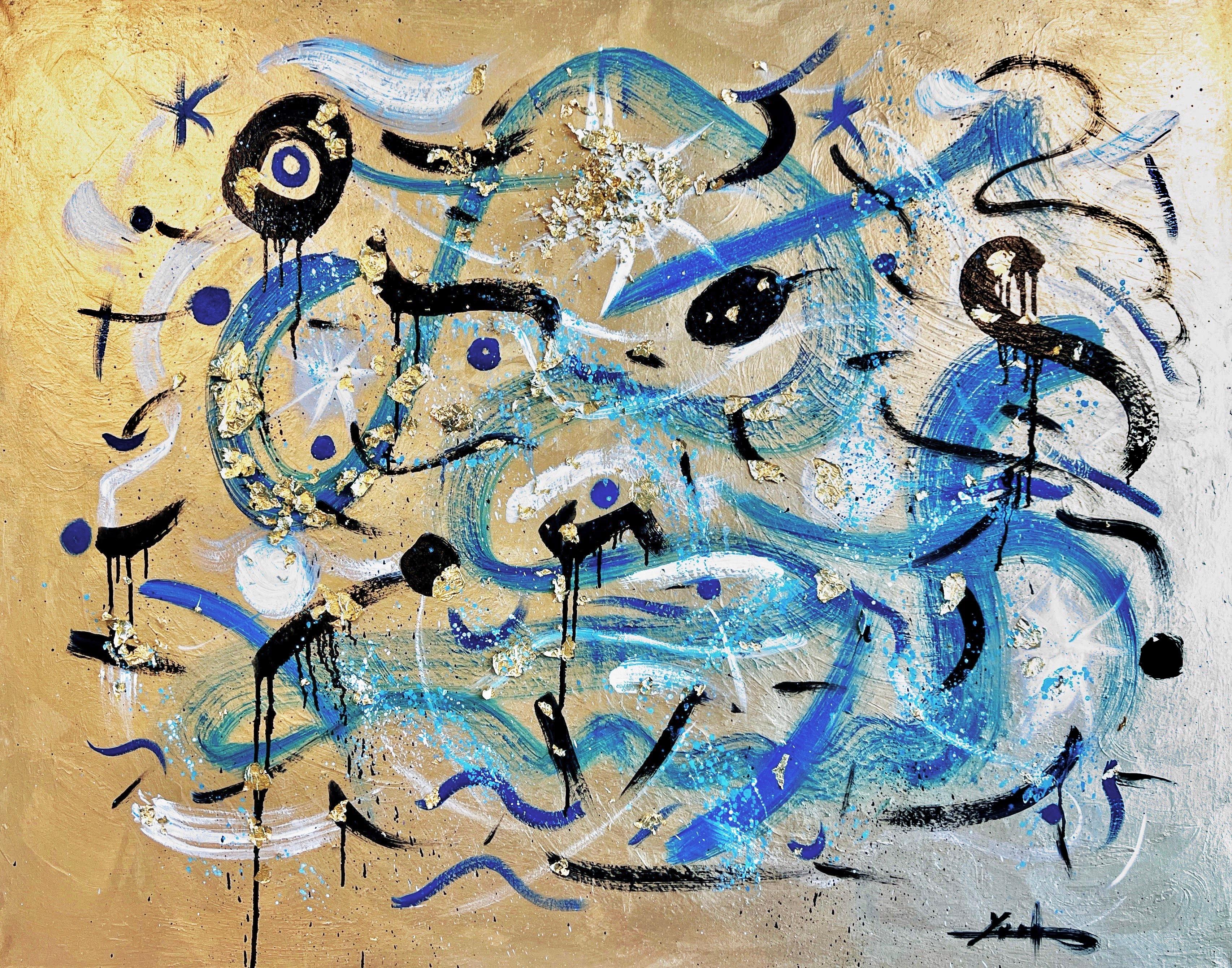 Fenway Fan Abstract Painting - Refraction 2024-28