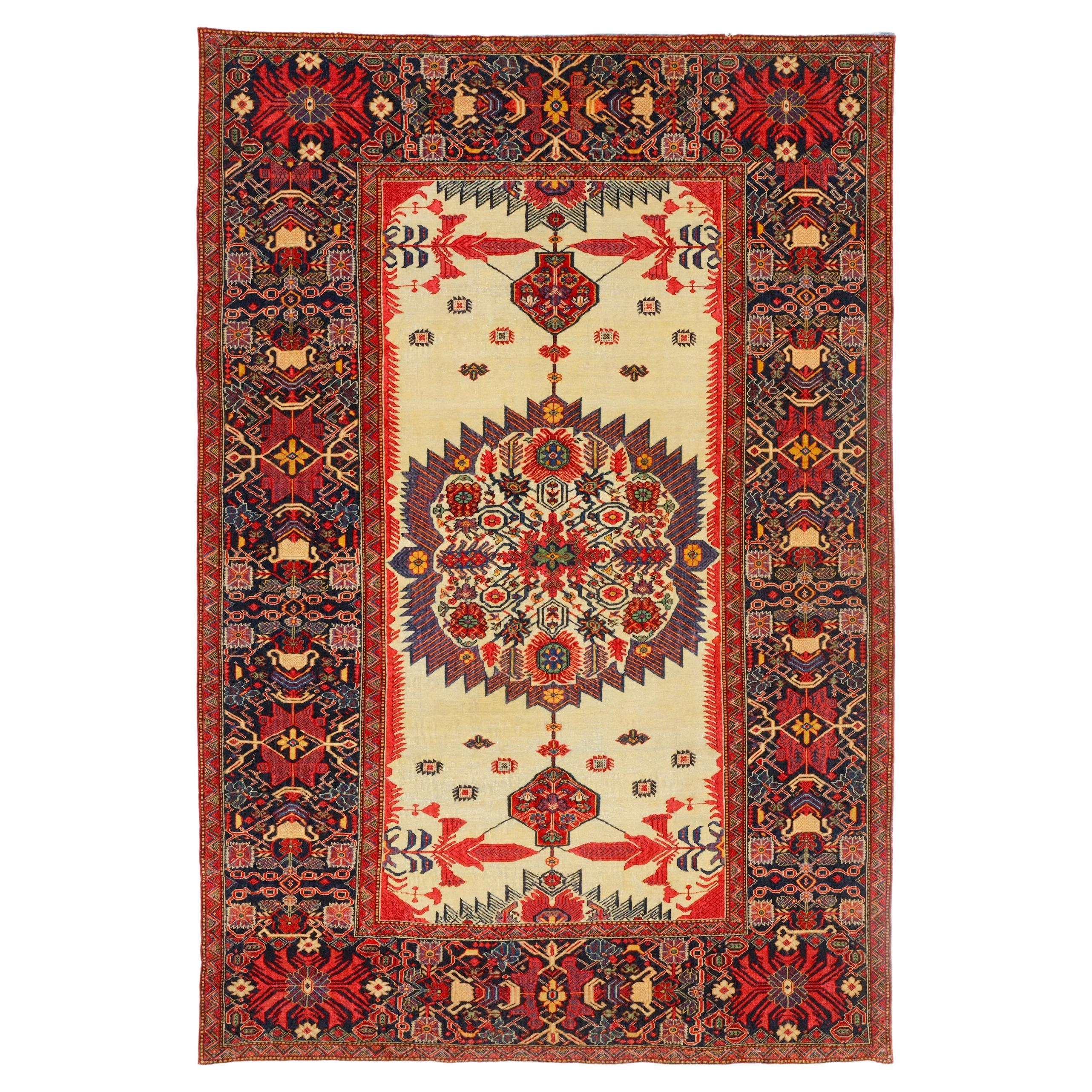 Antique Farahan Sarouk Carpet - Late of 19th Century Sarouk Rug For Sale