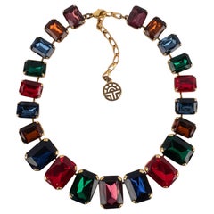 Feraud Collier en métal doré orné de strass